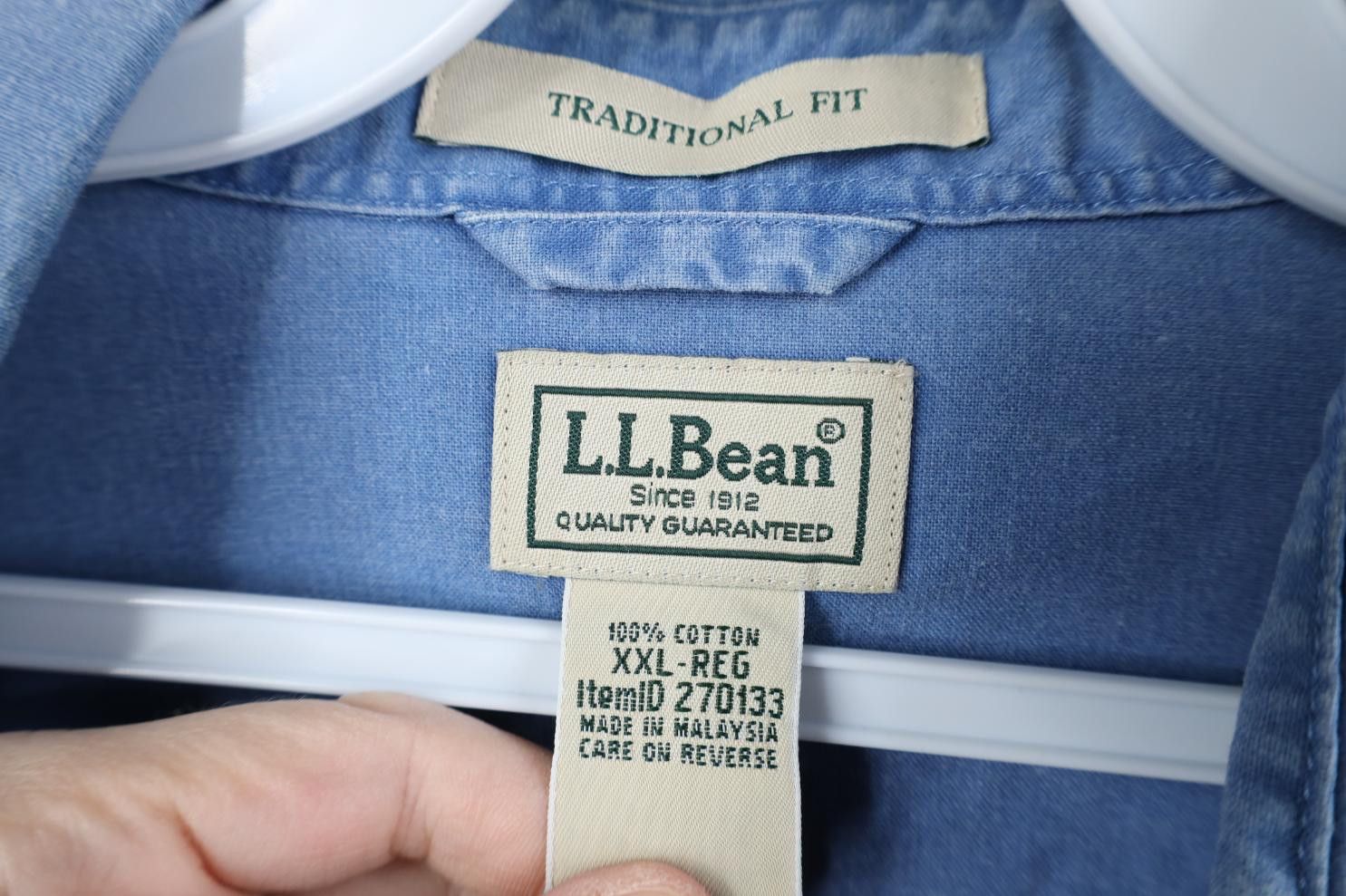 L.L. Bean Vintage LL Bean Stonewash Heavyweight Collared Button Shirt Size US XXL / EU 58 / 5 - 7 Thumbnail
