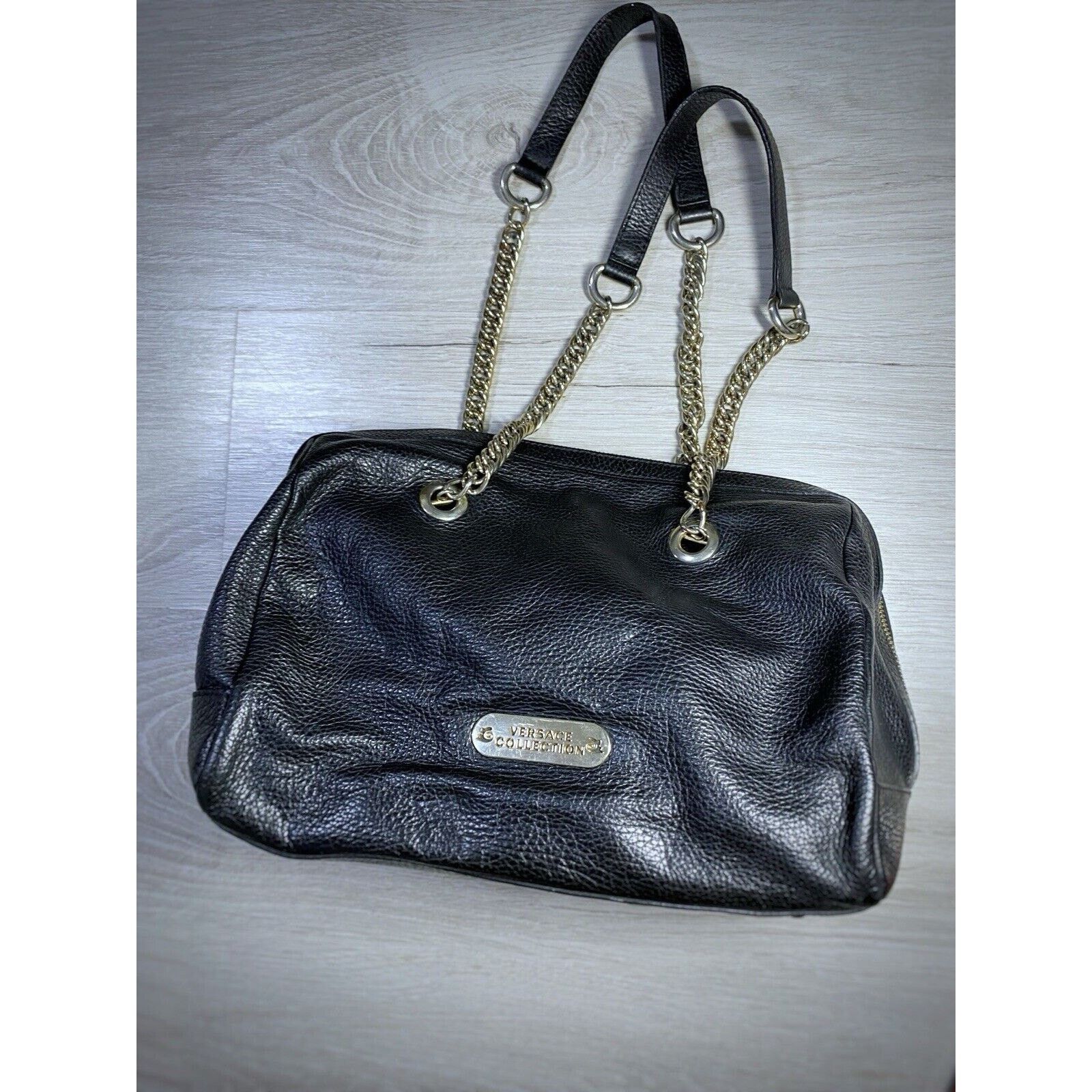 Versace × Versace Jeans Couture Versace Collection Leather Shoulder bag Black Made In Italy Size ONE SIZE - 19 Thumbnail