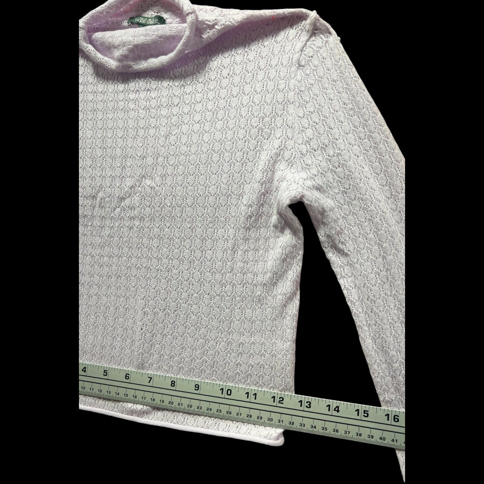 Other Wild Fable - Women's Mock Turtleneck Pointelle Pullover Swea Size XXS / US 00 / IT 34 - 4 Thumbnail