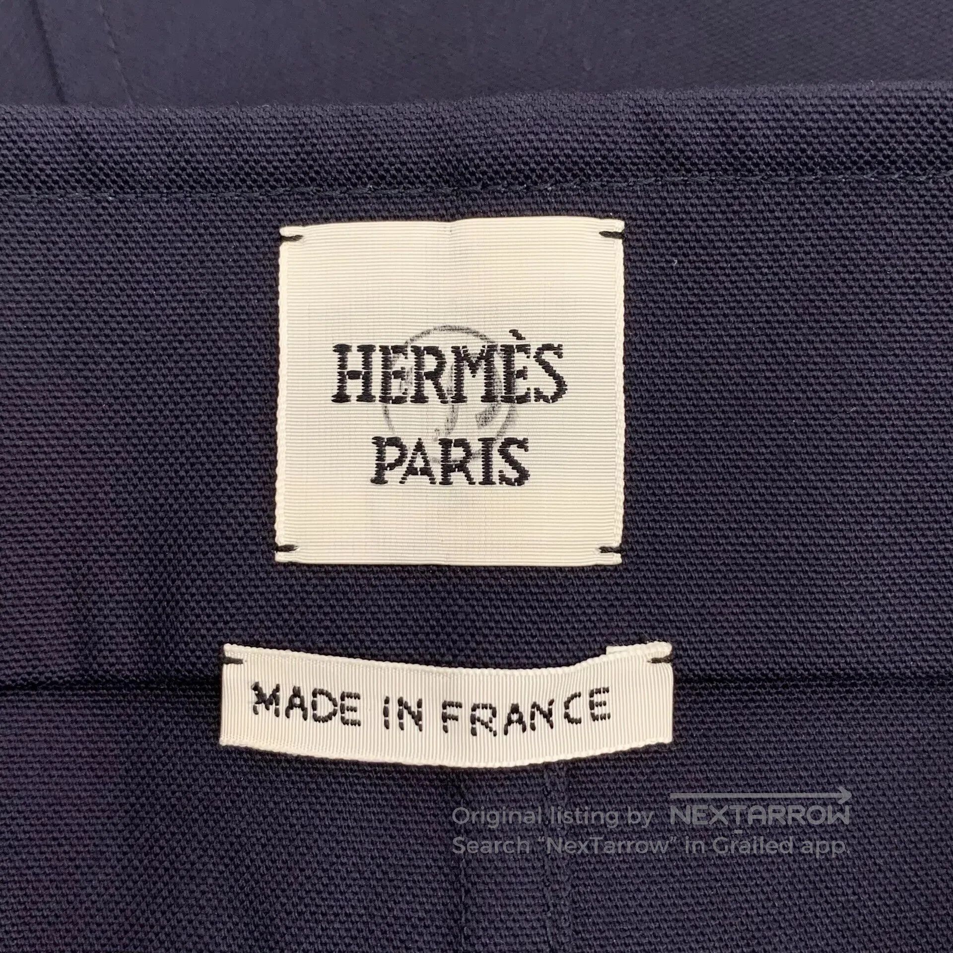 Hermes Hermes Navy blue bell chain cotton casual half skirt| Size 35" - 6 Thumbnail