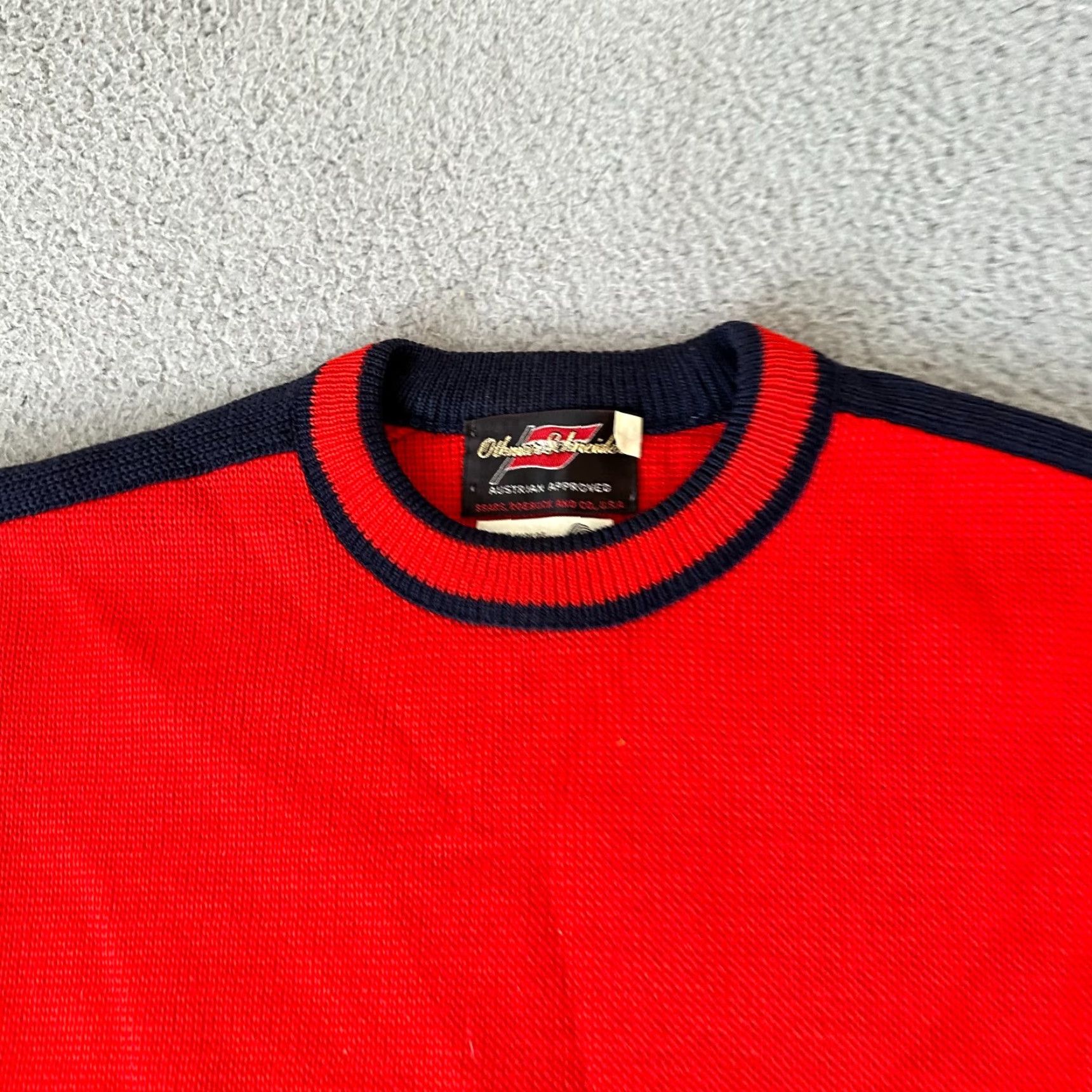 Sears VINTAGE Sears Sweater Mens XL Red Wool Knit Crew Neck Pullover Golf Athletic 100% Size US XL / EU 56 / 4 - 3 Thumbnail
