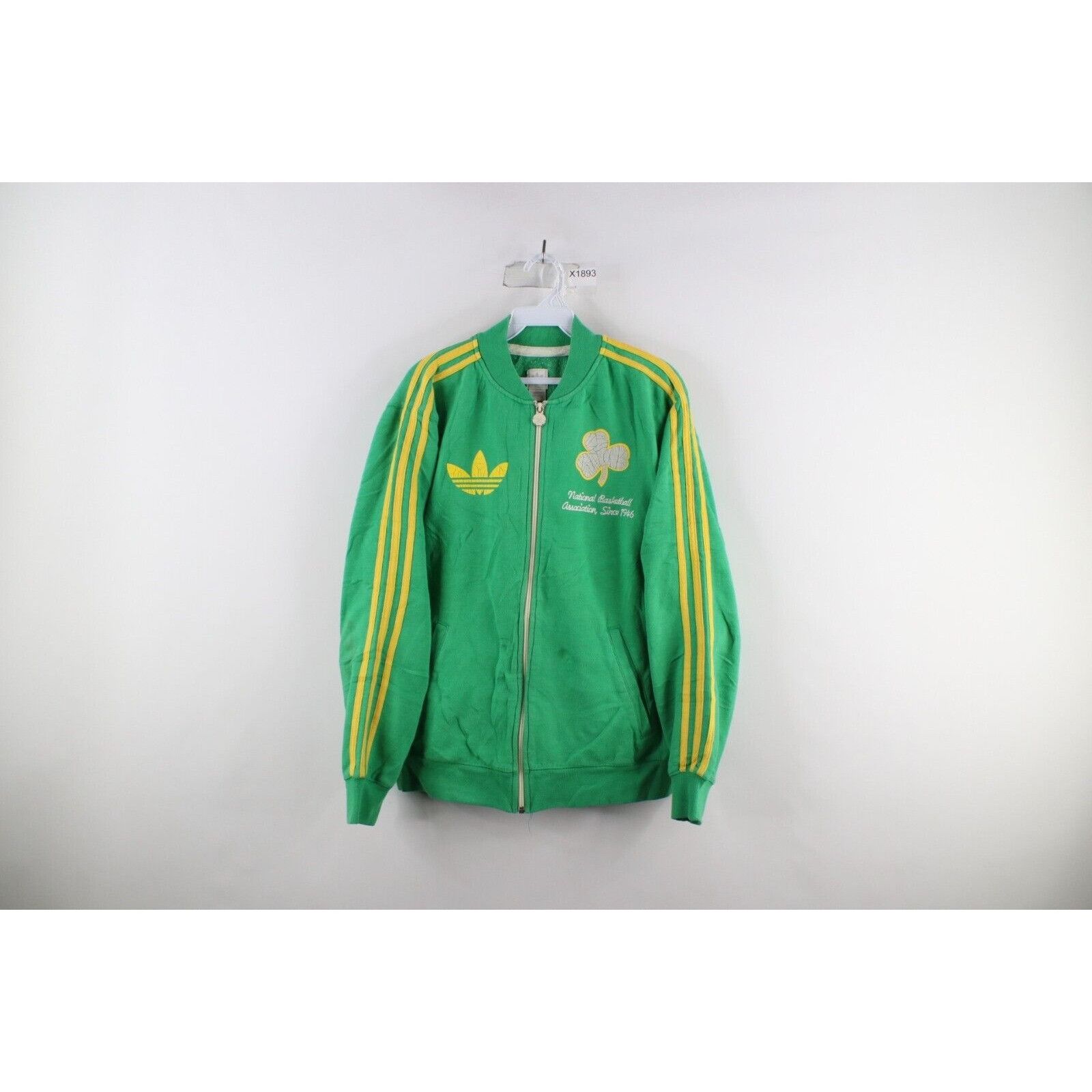 Vintage Adidas Boston Celtic Men's Size Large Coat Fleece Lined outlet Hood 90’s