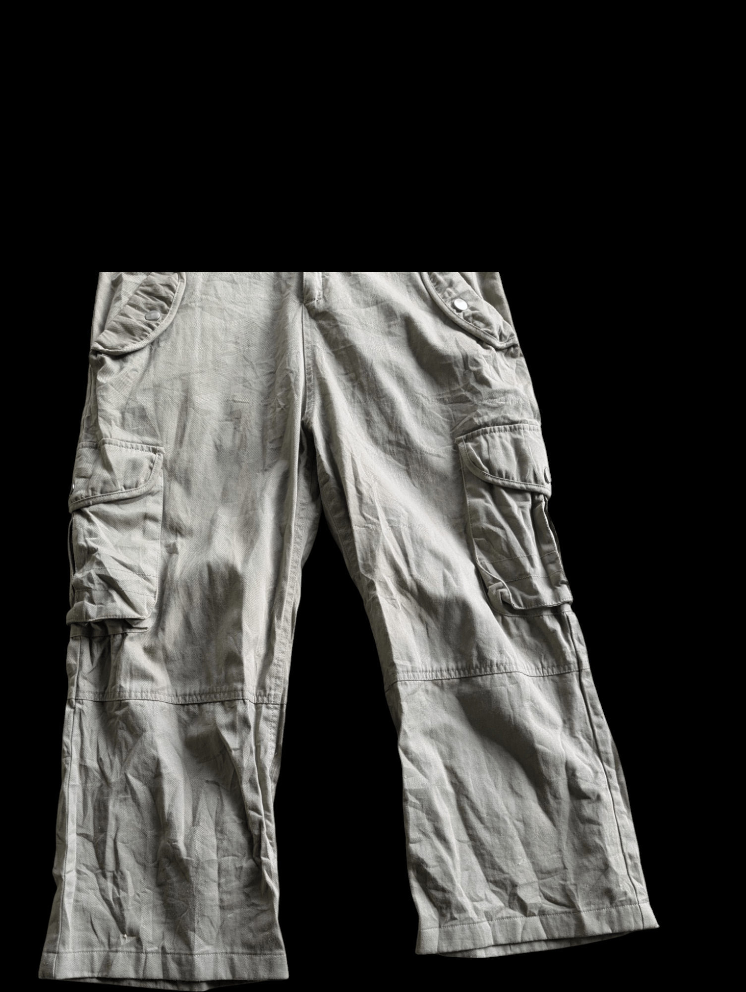 Japanese Brand Bernings Sho Black Label Skull Baggy Cargo Overall Size US 35 - 5 Thumbnail
