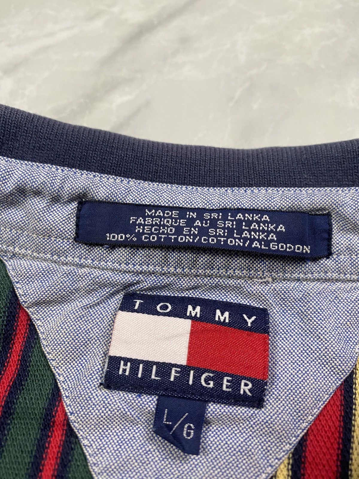 Tommy Hilfiger Vintage 00s Tommy Hilfiger Lion Crest Stripes Polos Size US L / EU 52-54 / 3 - 6 Thumbnail