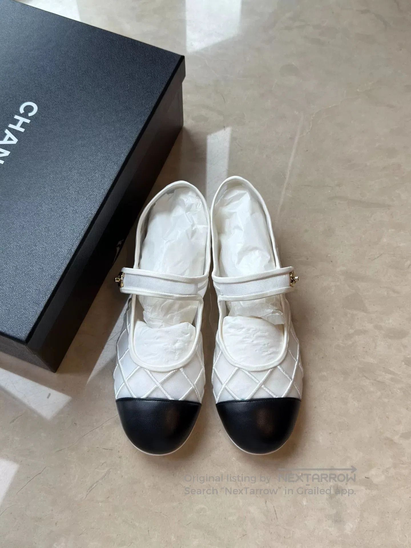 Chanel CHANEL Coco Beach White Mary Jane Shoes. Size US 6 / IT 36 - 3 Thumbnail