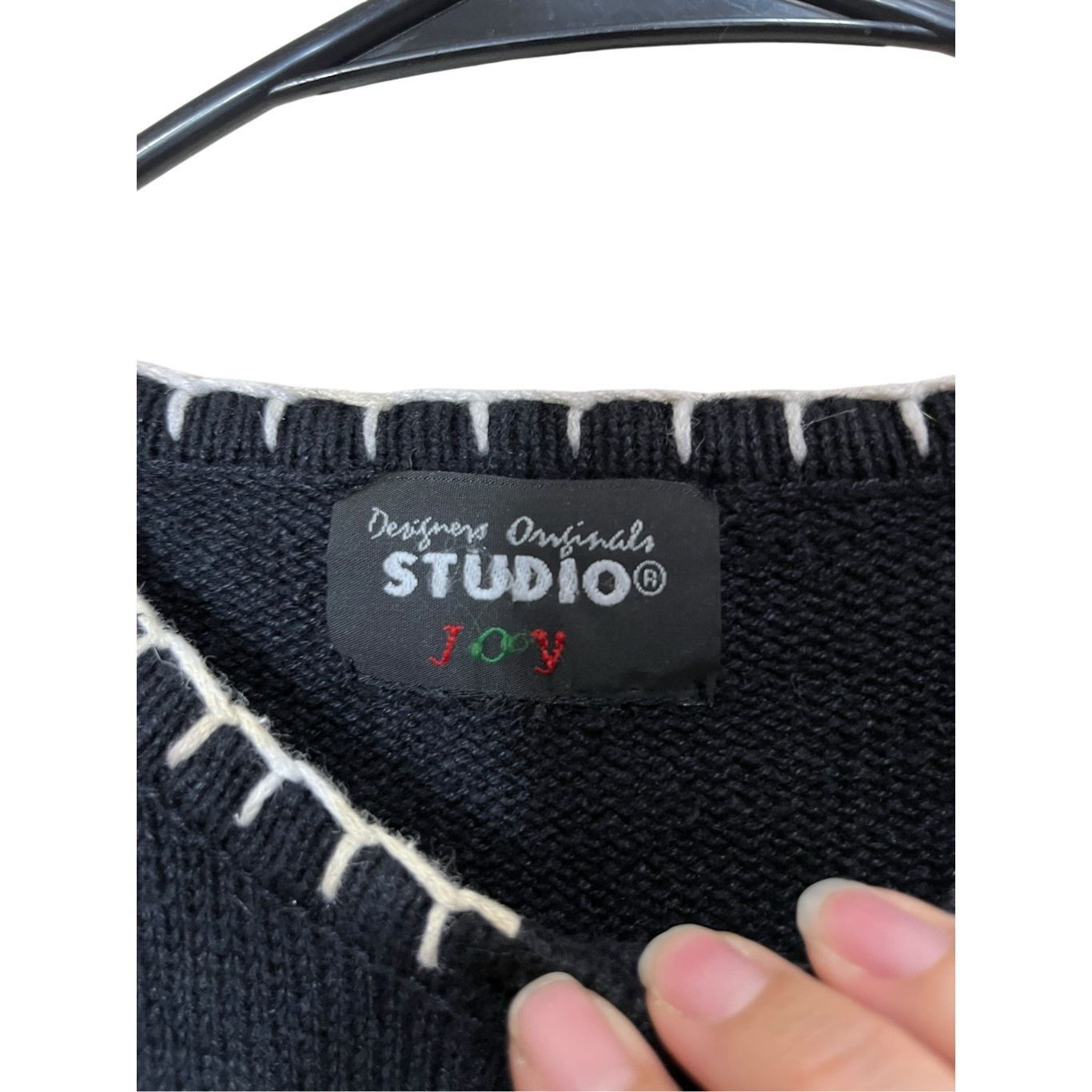 Other Vintage Designers Originals Studio Black Christmas Cardigan Size S / US 4 / IT 40 - 4 Thumbnail