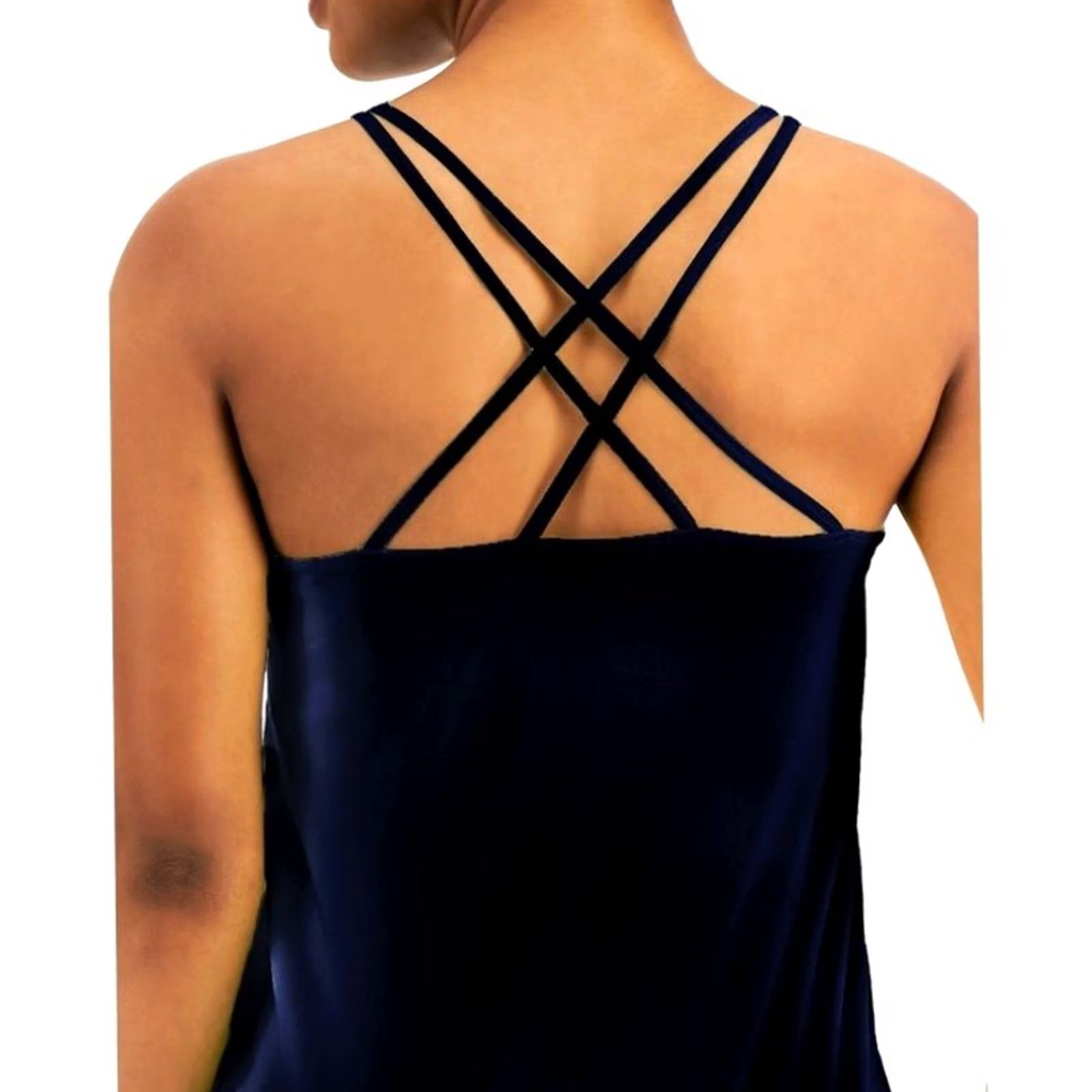 Vintage Ideology Top Womens 2XL Blue Active Scoop Neck Strappy Back Tank Indigo Sea Size XXL / US 16-18 / IT 52-54 - 2 Thumbnail