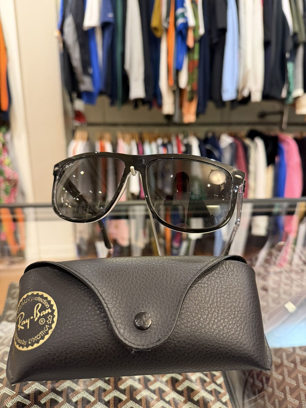 RayBan Ray-Ban Boyfriend Sunglasses - Transparent / Black Size ONE SIZE - 1 Thumbnail