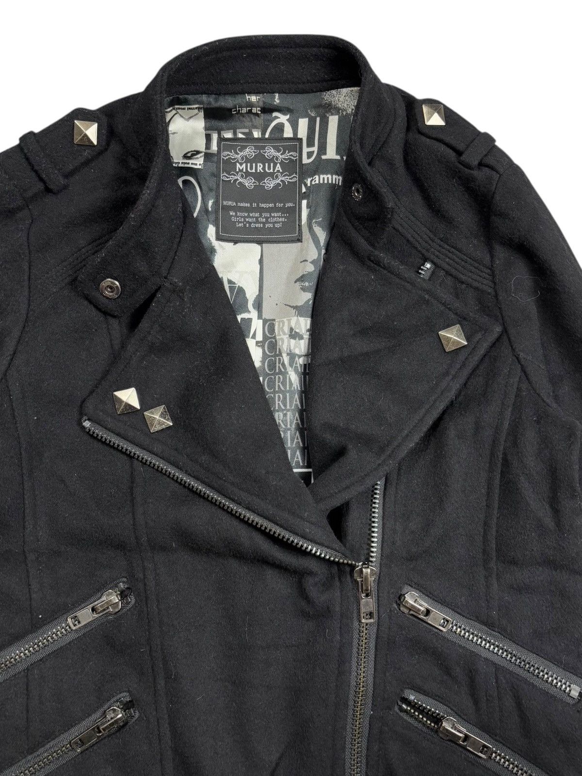 14th Addiction 2000s Murua - Vkei Style Multizips Rider Wool Jacket Size US M / EU 48-50 / 2 - 8 Thumbnail