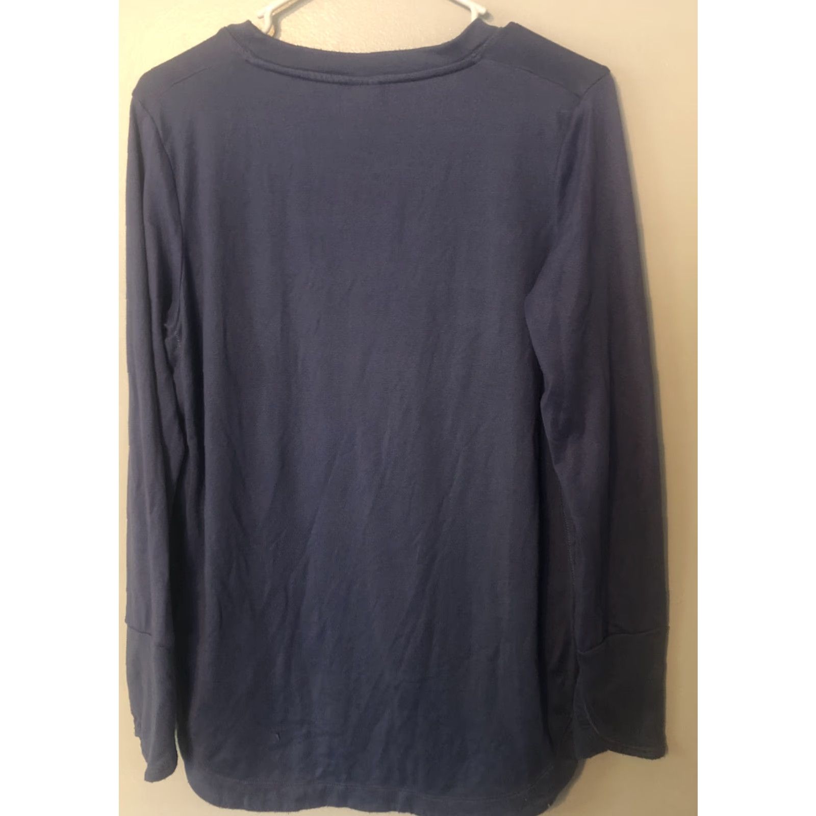 Vintage Member's Mark Favorite Womens Blue Long Sleeve Soft Rib Blouse Top Size M Shirt Adult Regular Blue (M) Womens Size M / US 6-8 / IT 42-44 - 3 Thumbnail