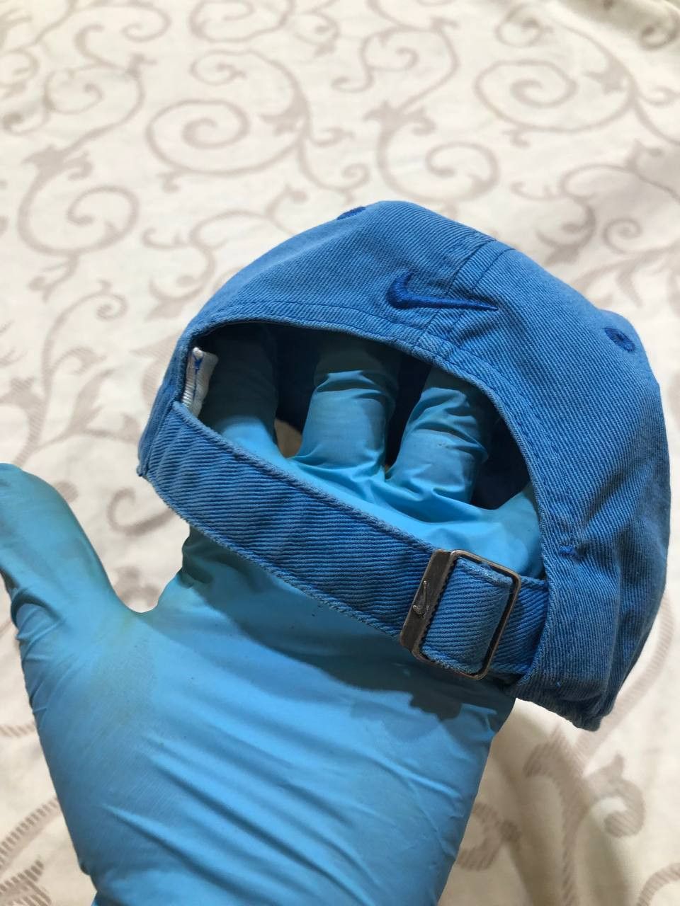 Nike Nike Mini Swoosh Embroidered Blue Dad Cap Hat Size ONE SIZE - 5 Thumbnail