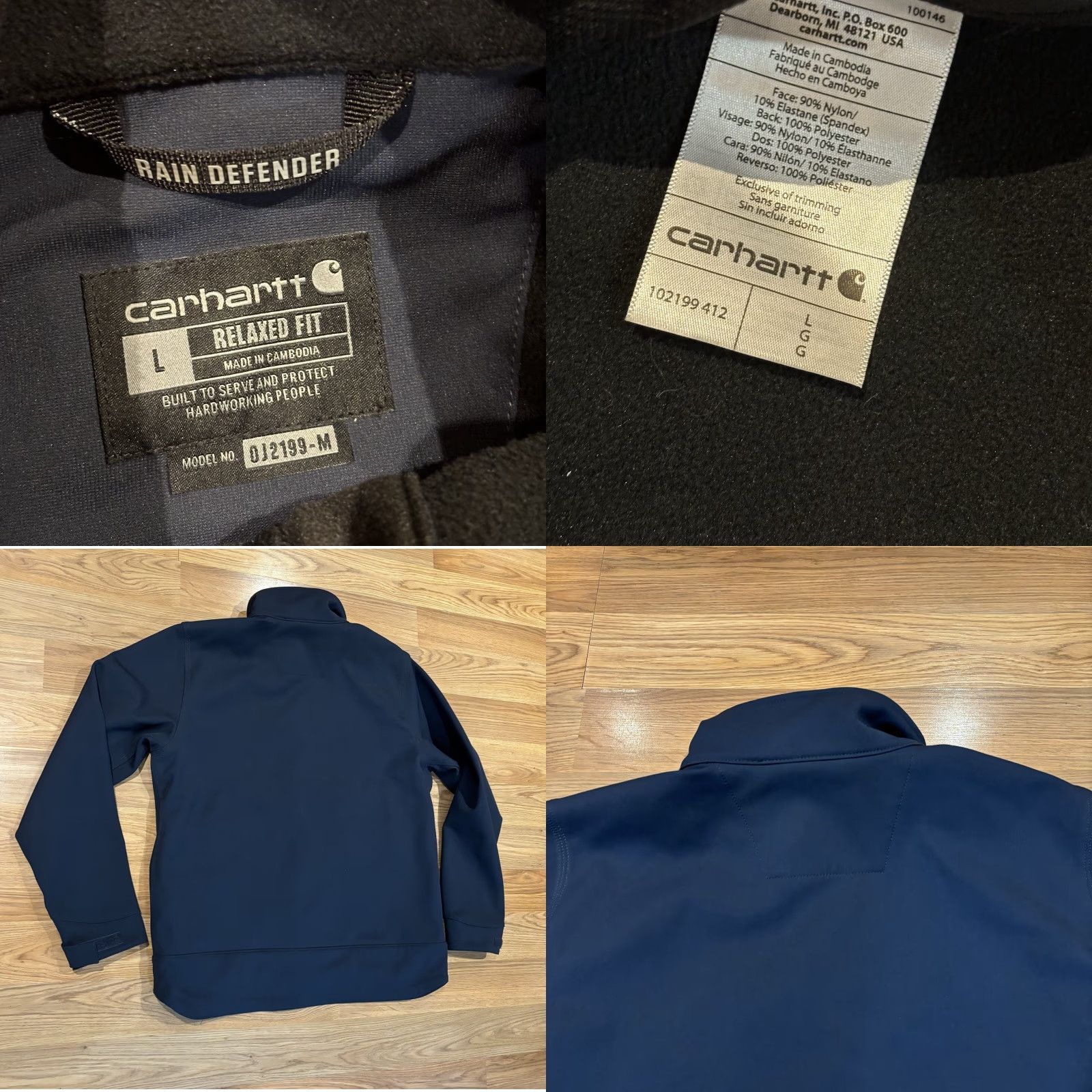 Carhartt Carhartt Jacket Crowley Rain Defender Soft Shell Blue Fleece Lined Men’s Size L - Regular Outerwear, Blue, Men Size US L / EU 52-54 / 3 - 8 Thumbnail