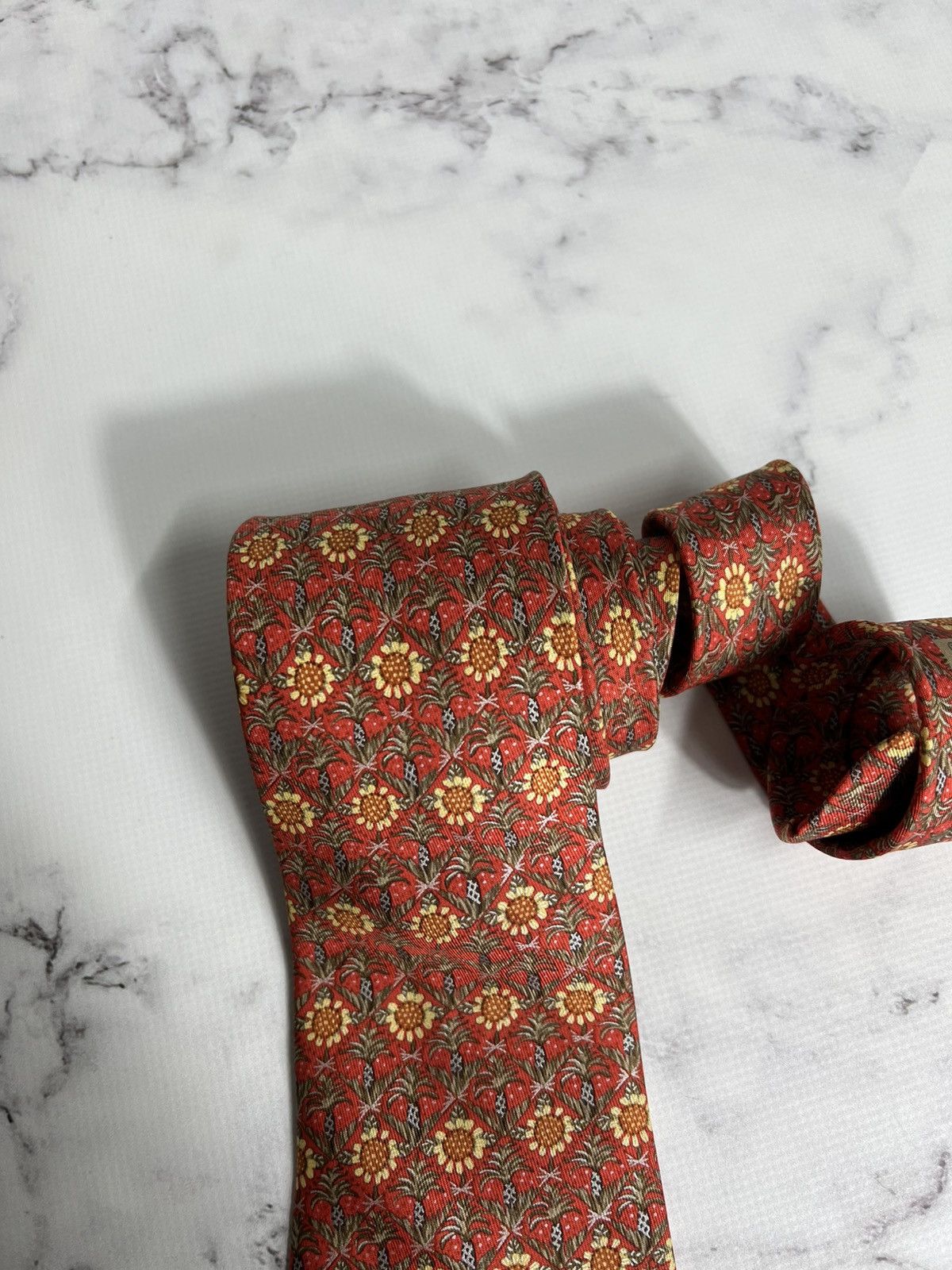 Hermes Vintage very rare luxury Hermes Silk Tie Made in France Size ONE SIZE - 3 Thumbnail