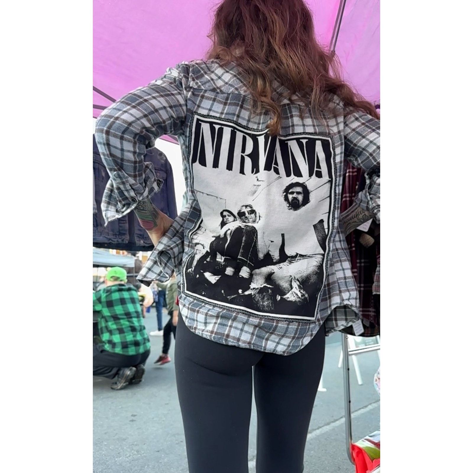 Forever 21 NIRVANA Kurt Cobain Upcycled Retro Vintage Plaid Flannel M Size M / US 6-8 / IT 42-44 - 3 Thumbnail