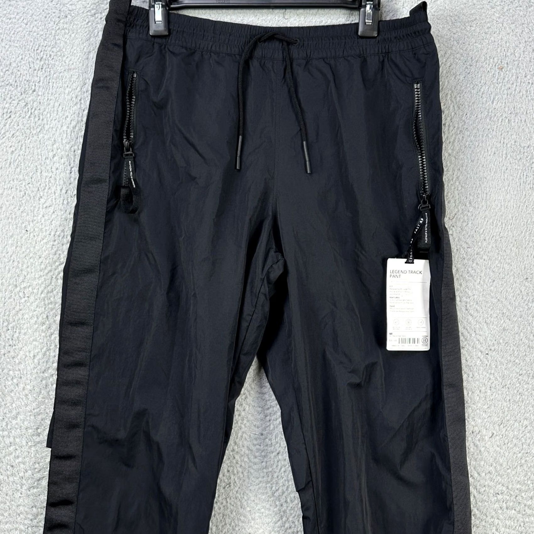 Athleta VINTAGE Athleta Allyson Felix Women Track Pants Medium Black Nylon Zip Pocket NEW Size 32" / US 10 / IT 46 - 4 Thumbnail