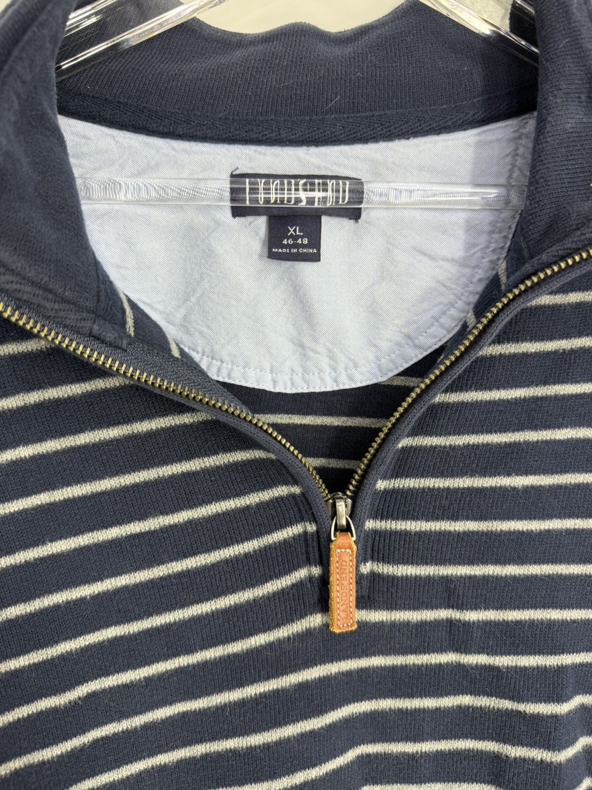 Pronto Uomo Pronto Uomo Navy Stripe Quarter-Zip Pullover Sweater Size US XL / EU 56 / 4 - 2 Thumbnail