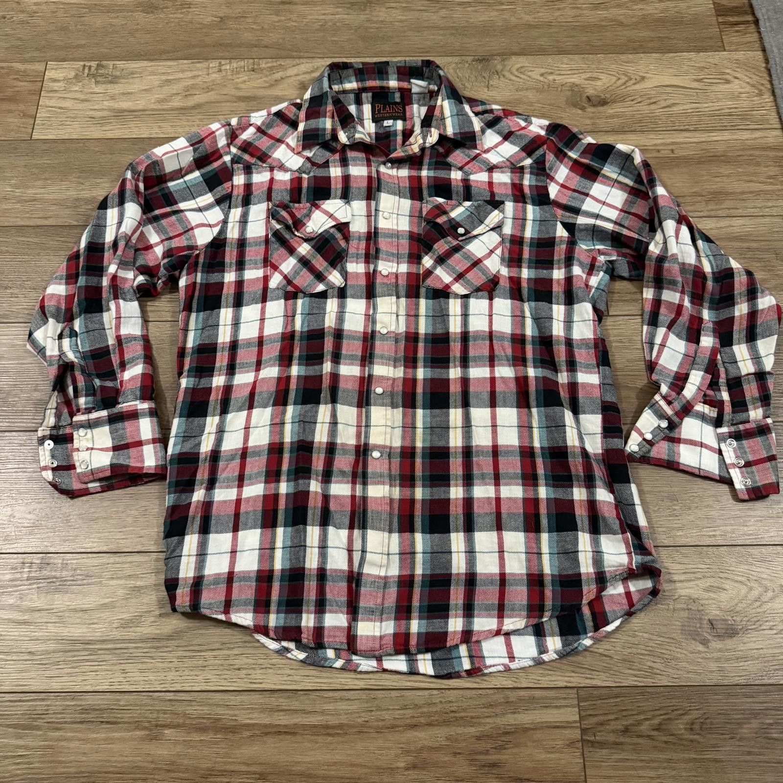 Other Vintage 90s Plains Western Cowboy Flannel Plaid Snap Shirt L Size US L / EU 52-54 / 3 - 1 Thumbnail