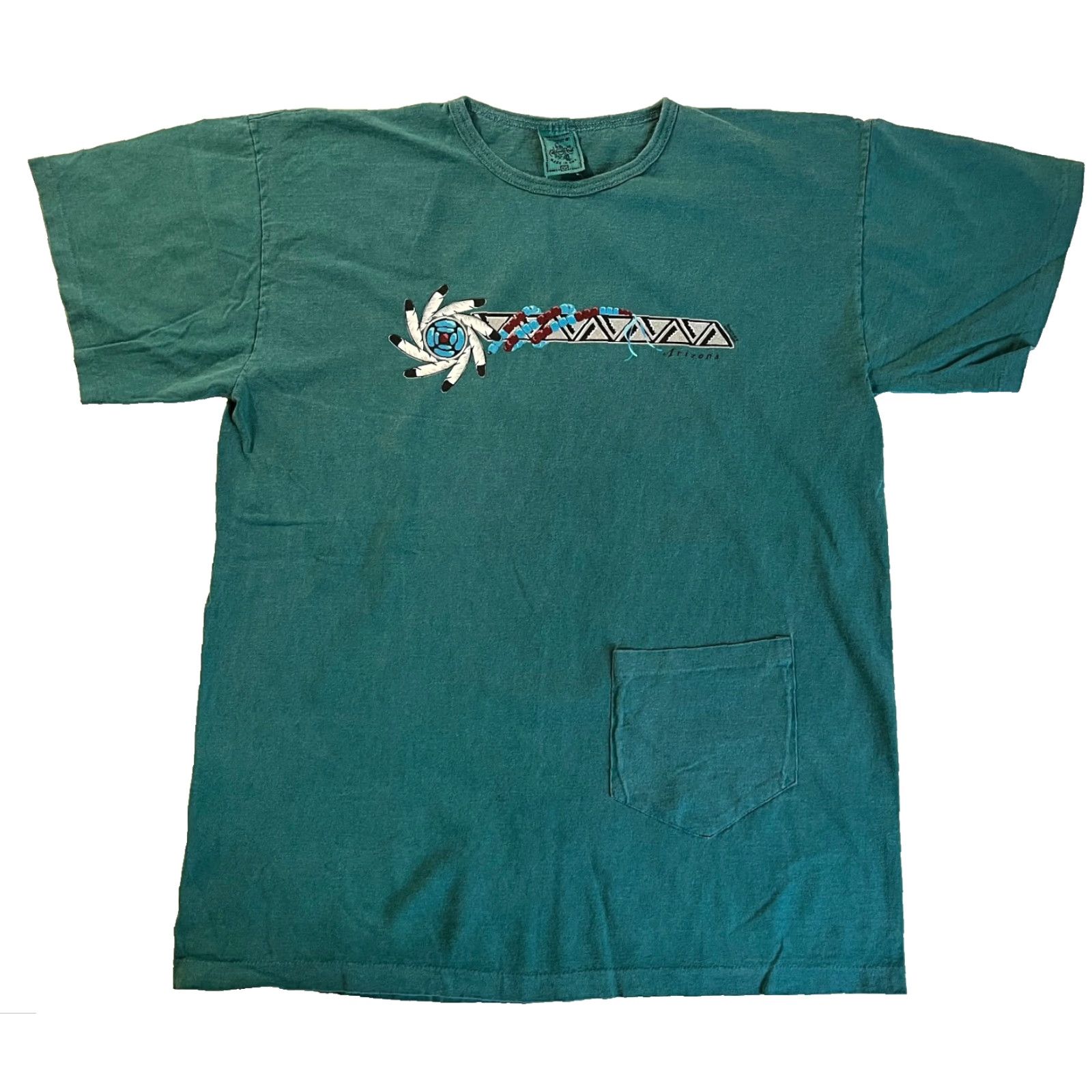 Vintage VINTAGE Alore Women’s Tunic Shirt One Size Green 90s USA Pocket Tee Oversized Size ONE SIZE - 3 Thumbnail