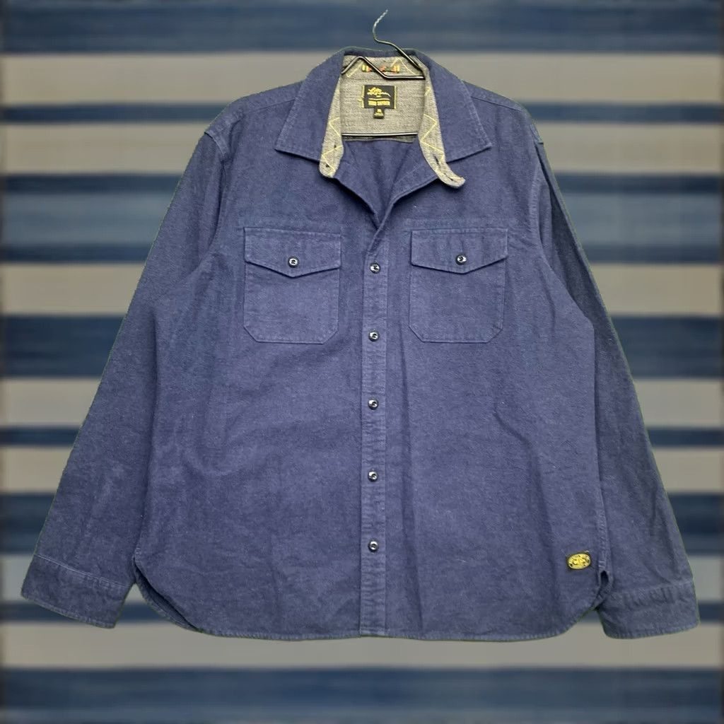 Vintage L.L. Bean x Todd Snyder Shirt Mens XL Chamois Heavyweight Blue Flannel Work Button-Up Chest Pocket Solid Pattern Casual Workwear Jeans? Size US XL / EU 56 / 4 - 1 Thumbnail