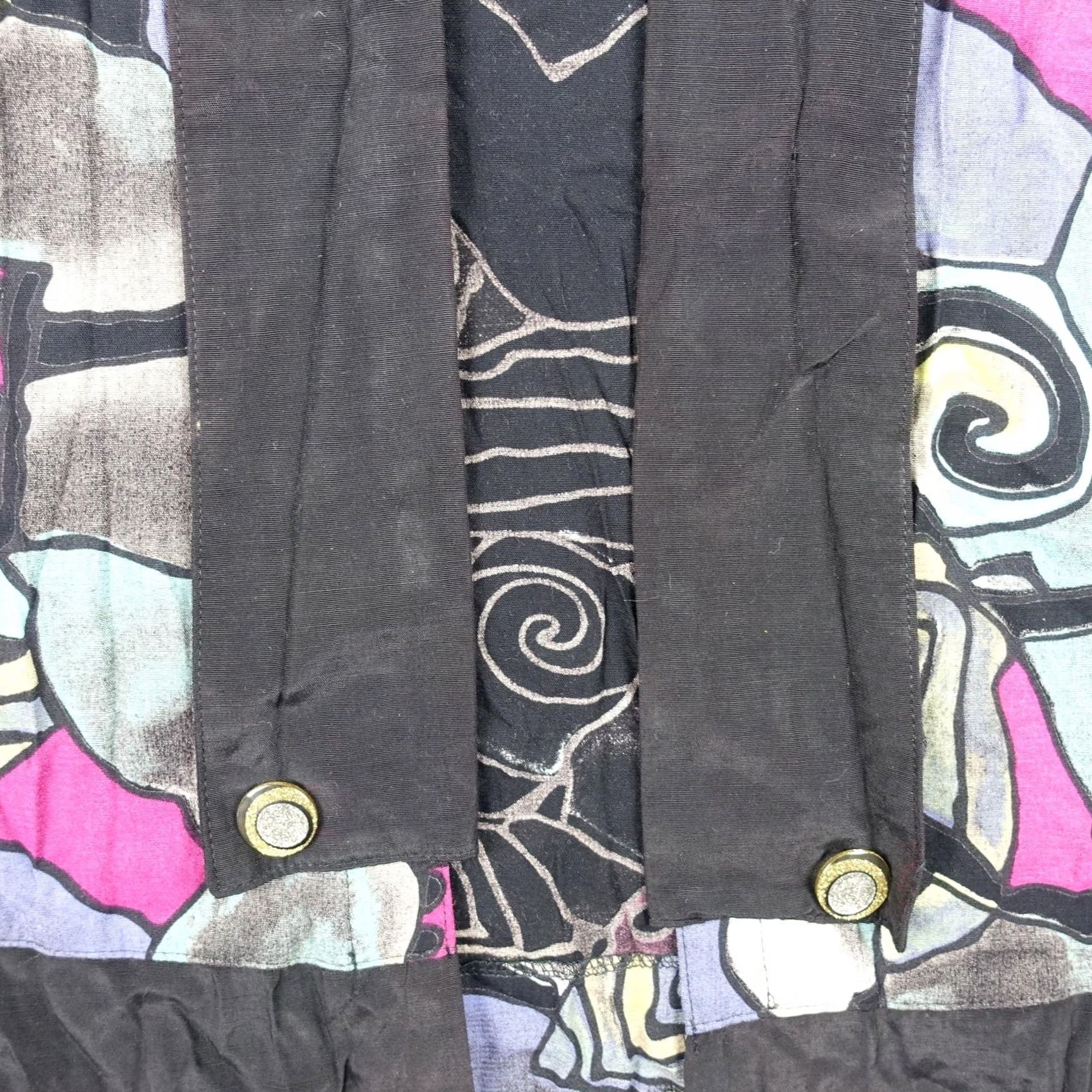 Pinko VINTAGE Smart Woman Jacket Womens 2X Black Pink Geometric Open Front Cardigan Size XXL / US 16-18 / IT 52-54 - 4 Thumbnail