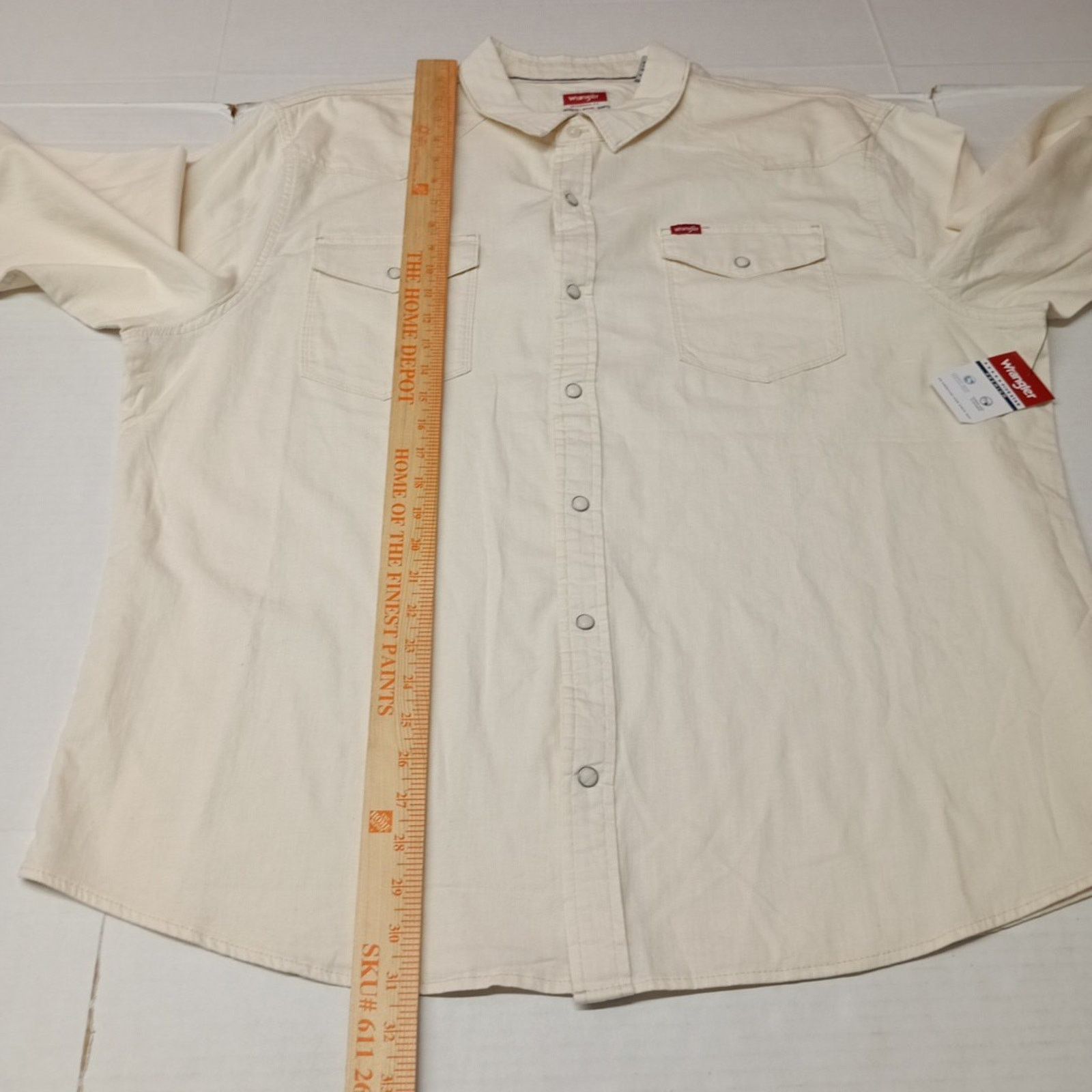 Wrangler Wrangler Snap Woven Shirt Men's 2XL XXL Cowboy Wash Beige Size US XXL / EU 58 / 5 - 6 Thumbnail