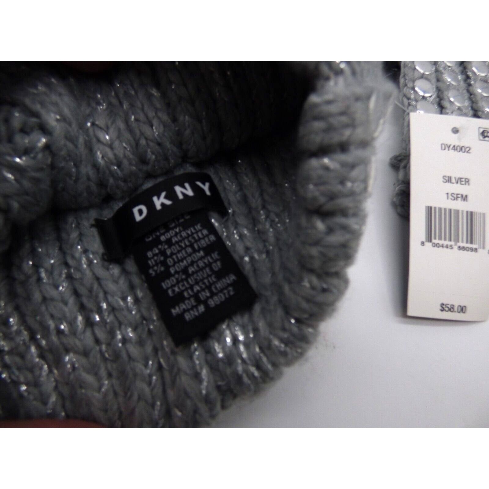 DKNY $98.00 DKNY Flat-Stud Metallic Rib-Knit Scarf and Beanie Com Size ONE SIZE - 4 Thumbnail