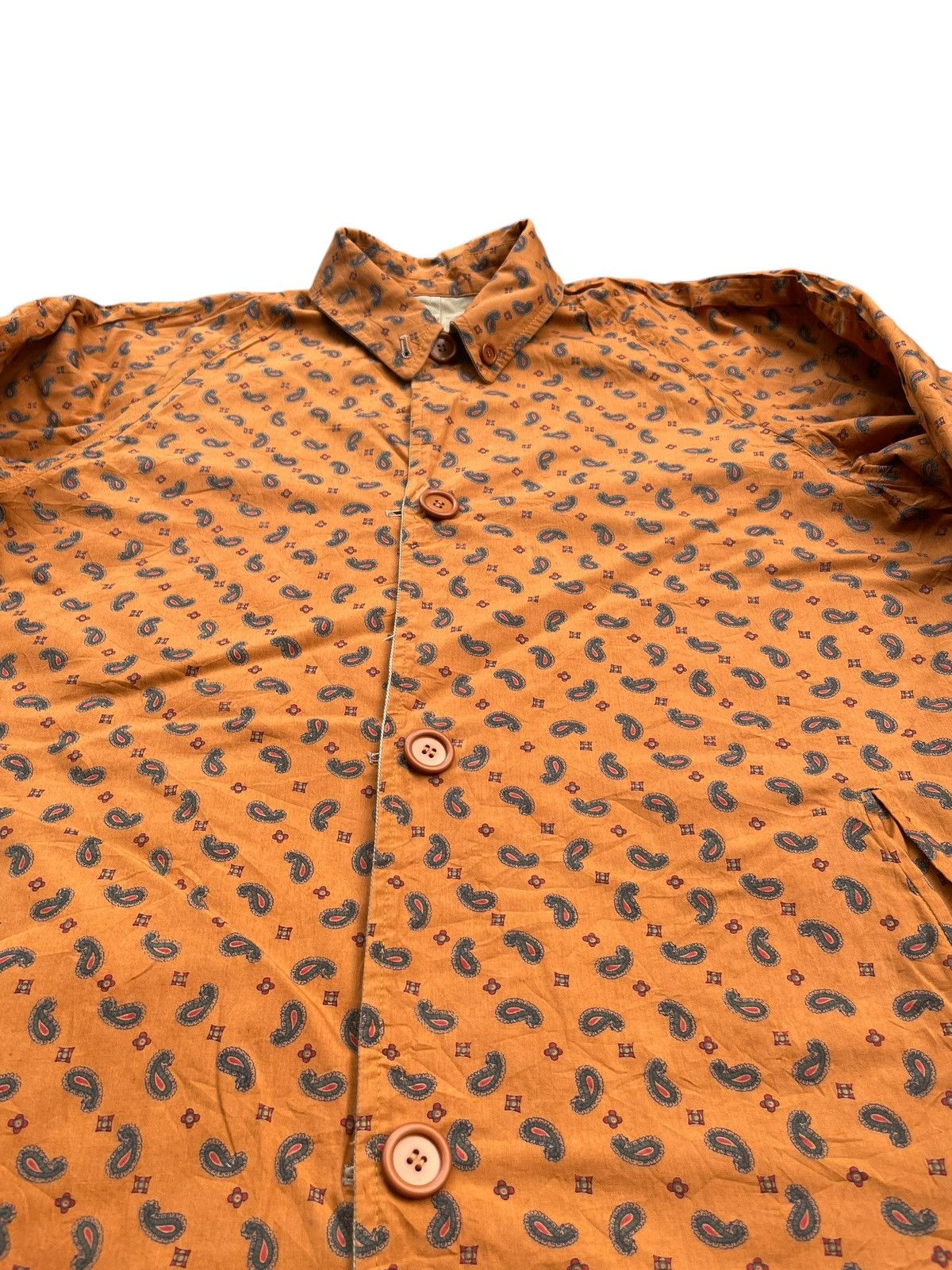 Japanese Brand Melrose Reverseable Paisley Trench Jacket Size US XL / EU 56 / 4 - 3 Thumbnail