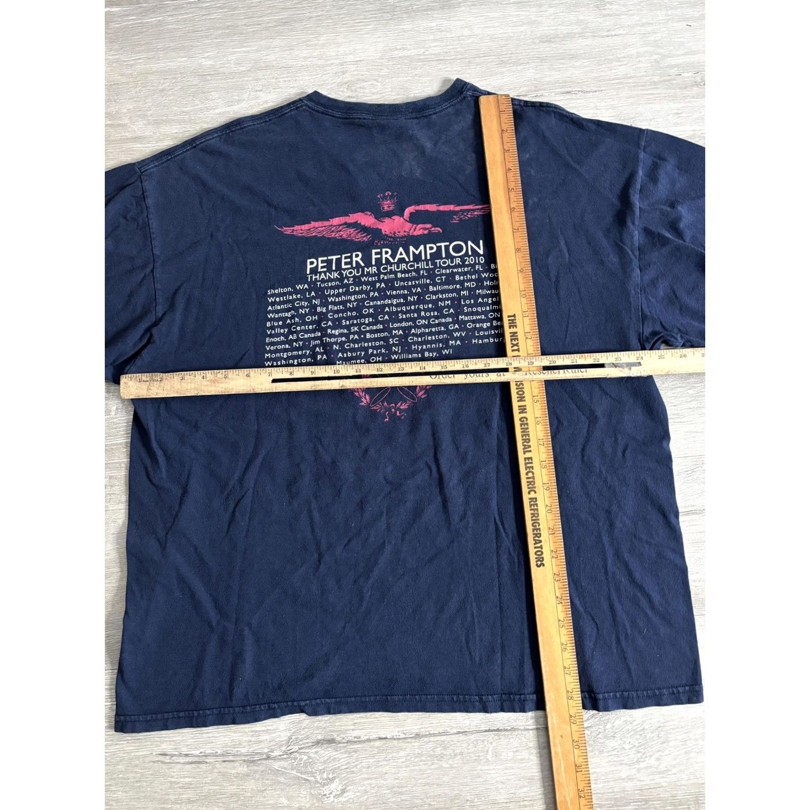 Gildan Peter Frampton Shirt Mens 2XL Blue Thank You Mr Churchill Tour Graphic T-Shirt Size US XXL / EU 58 / 5 - 6 Thumbnail