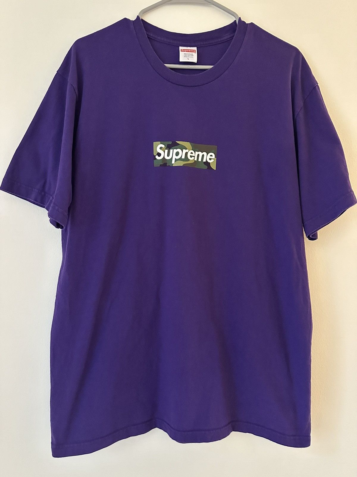 Supreme Purple Box Logo Tee | Grailed