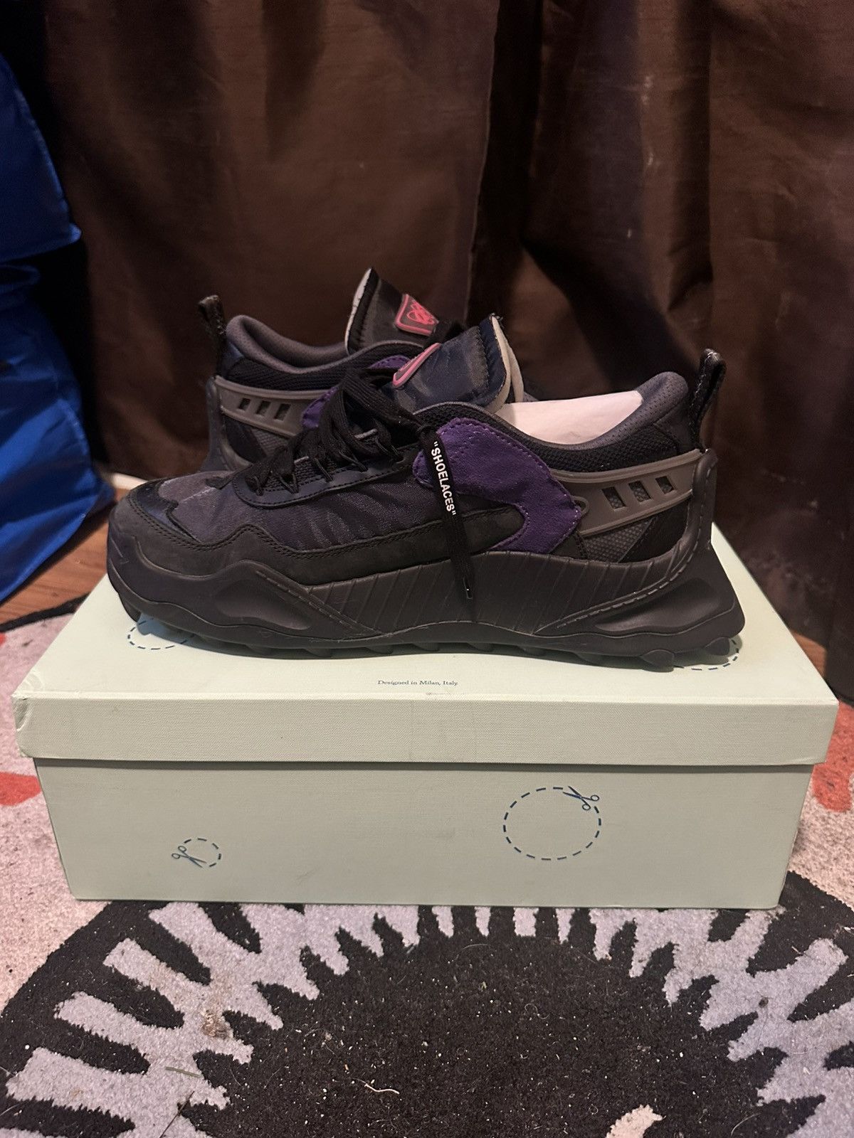Off-White Off White ODSY-1000 Black Gray Fuchsia Size 13 Size US 13 / EU 46 - 4 Thumbnail
