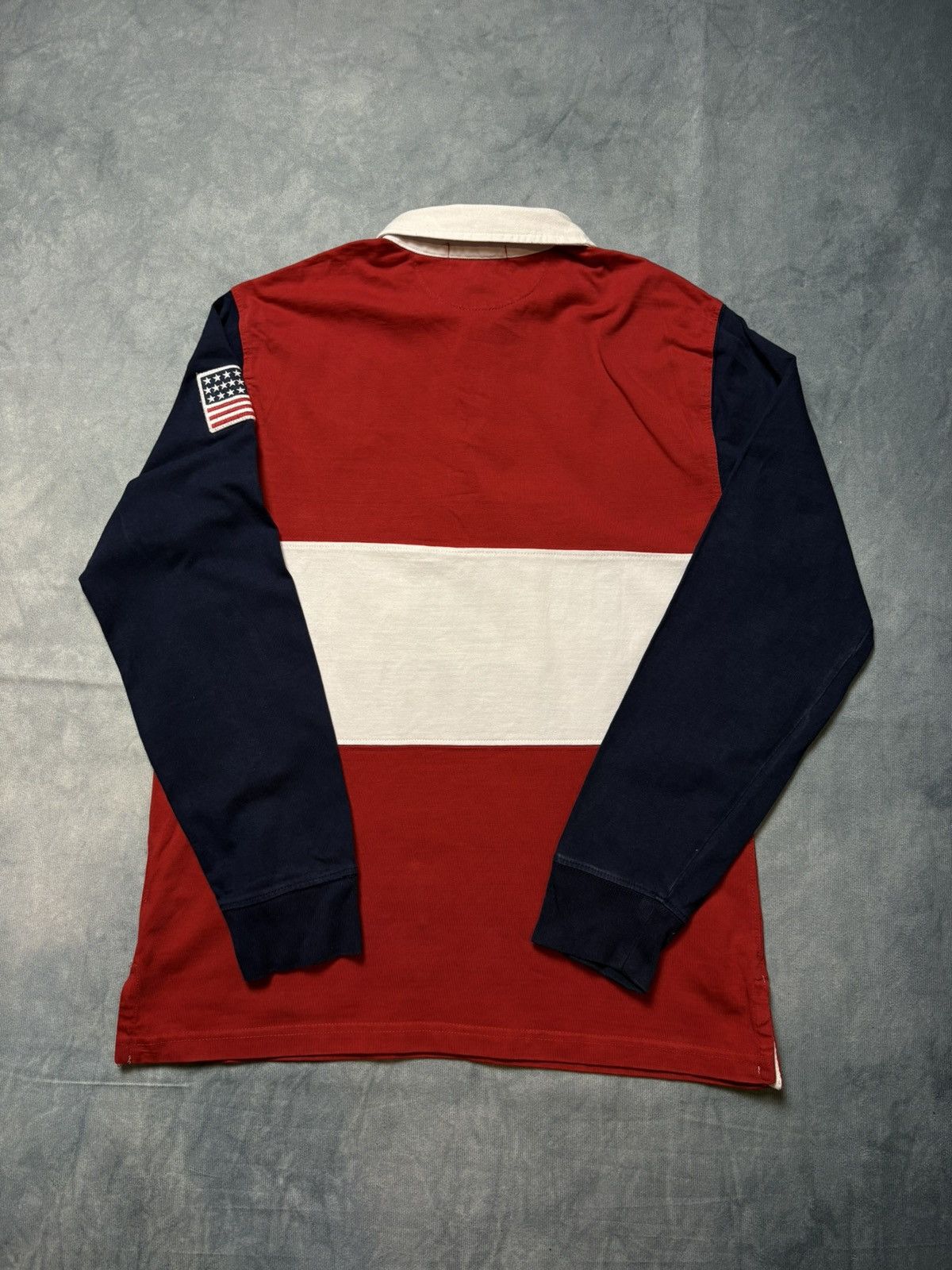 Polo Ralph Lauren × Vintage Ralph Lauren Rugby “POLO 1967” Flag Patch Shirt - Size L Size US L / EU 52-54 / 3 - 7 Thumbnail
