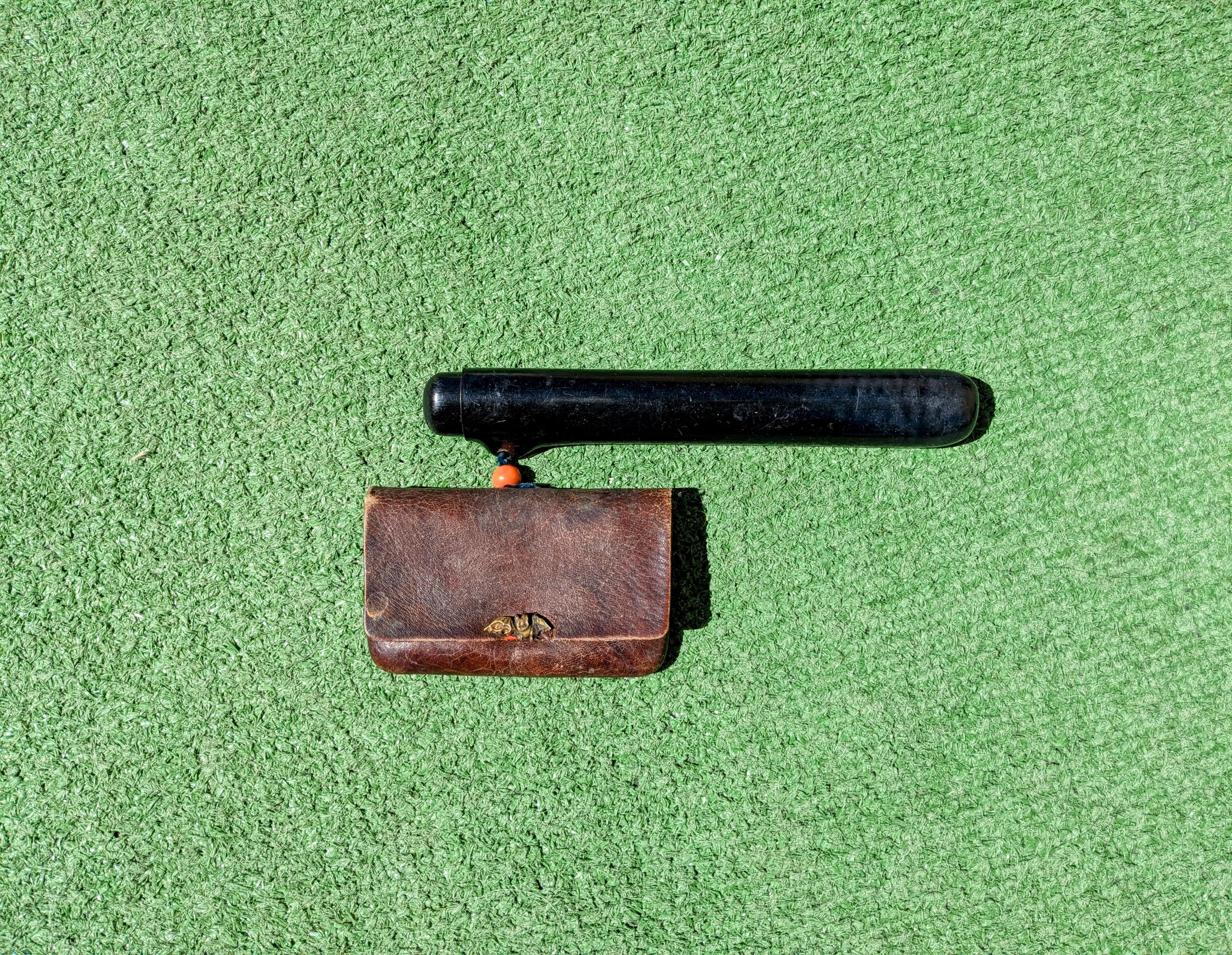 Other Japanese Antique Leather Tobacco Clasp Pouch+Pipe&Wood Boxes Size ONE SIZE - 2 Thumbnail