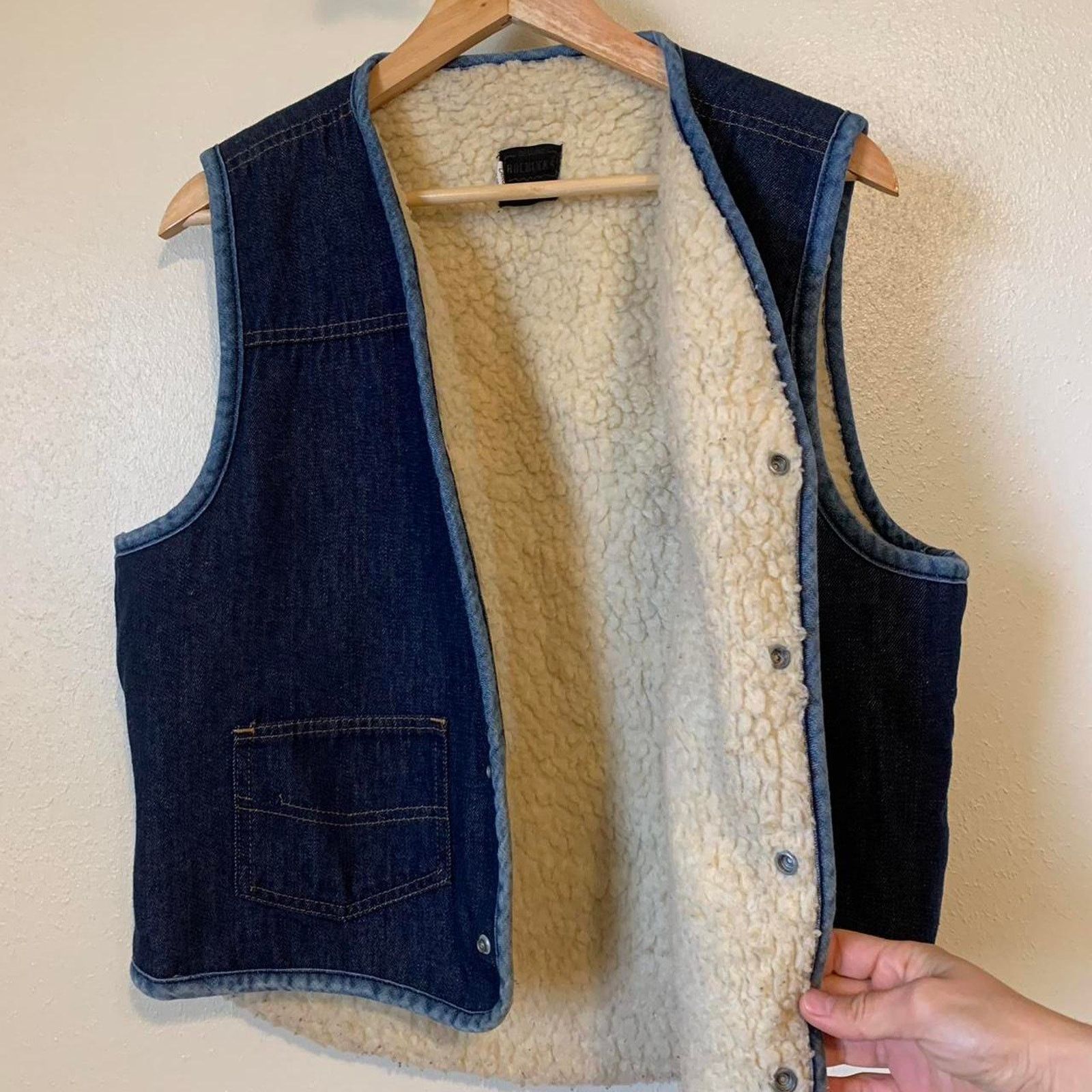 Sears Vintage 70s Sears Roebucks denim sherpa Lined West Vest Size US L / EU 52-54 / 3 - 2 Thumbnail