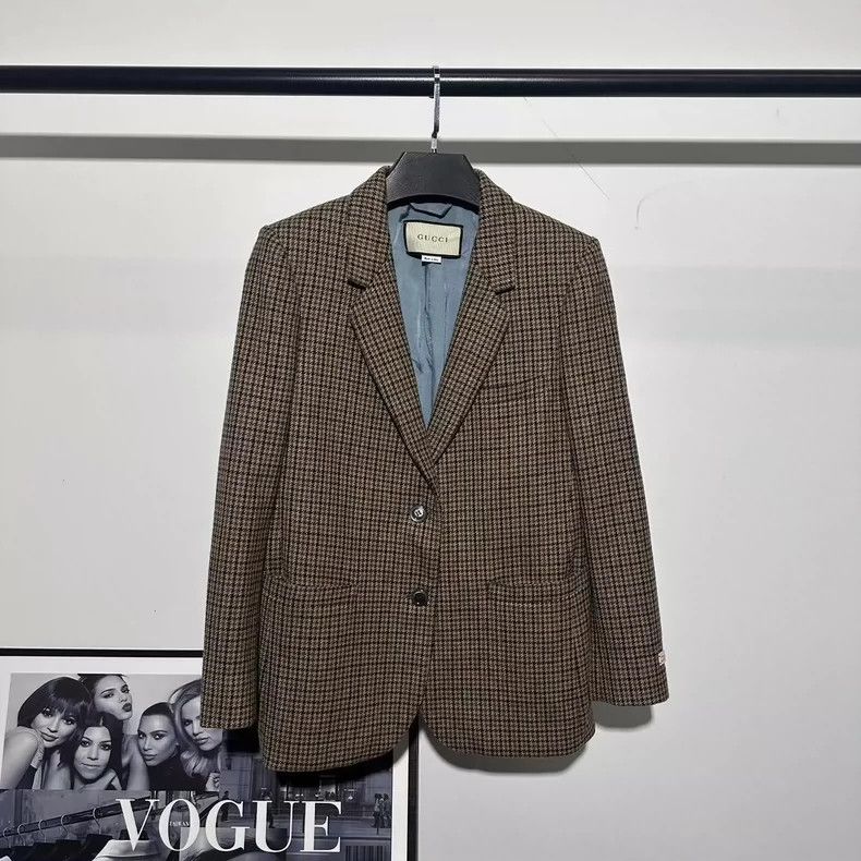 Gucci Vintage Gucci Houndstooth Wool Blazer-dmc Size US M / EU 48-50 / 2 - 1 Thumbnail