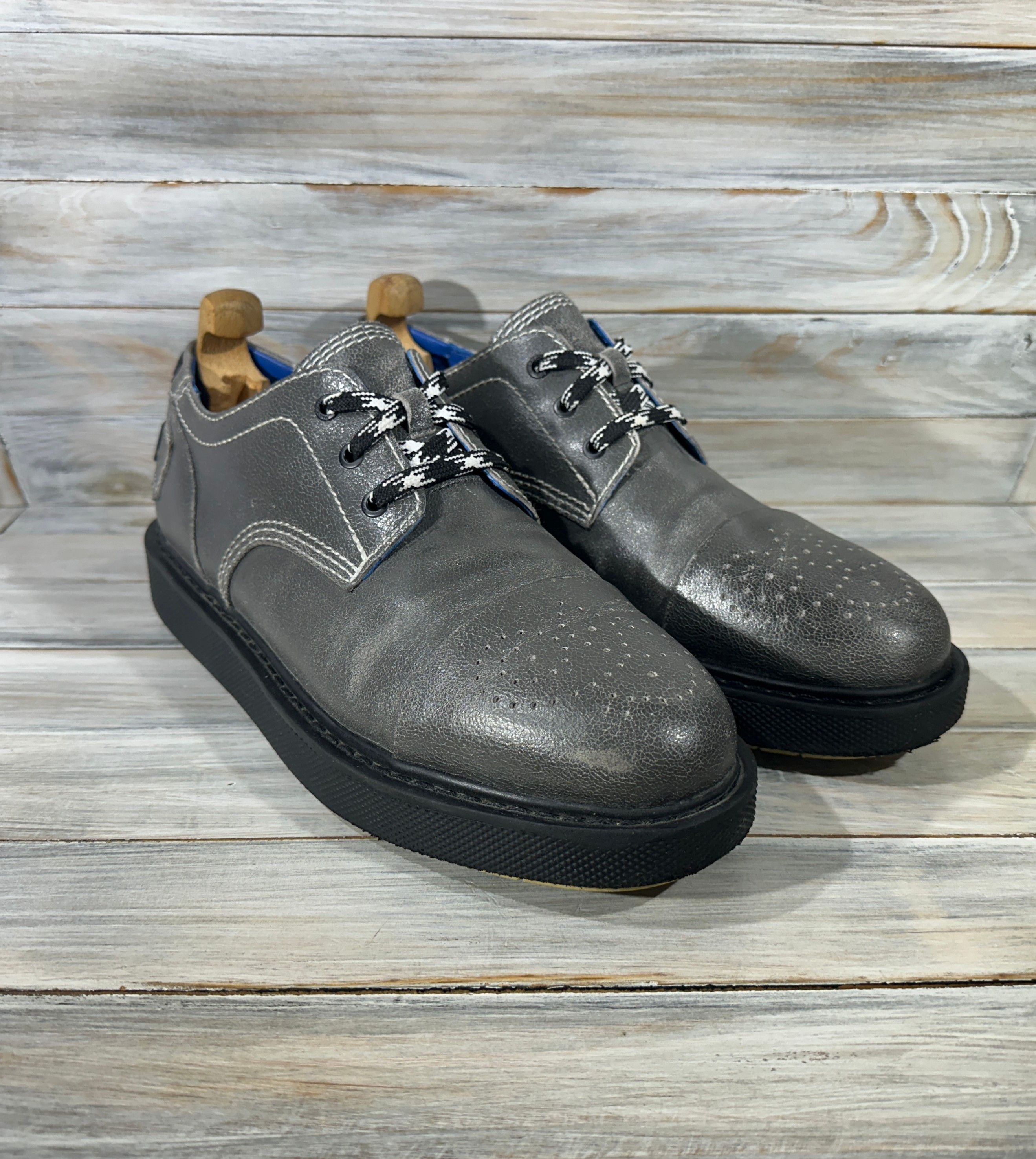 Diesel × Leather Diesel D-Cage Db Ct Gray Leather Lace Up Cap Toe Oxfords Size US 12.5 / EU 45-46 - 15 Thumbnail