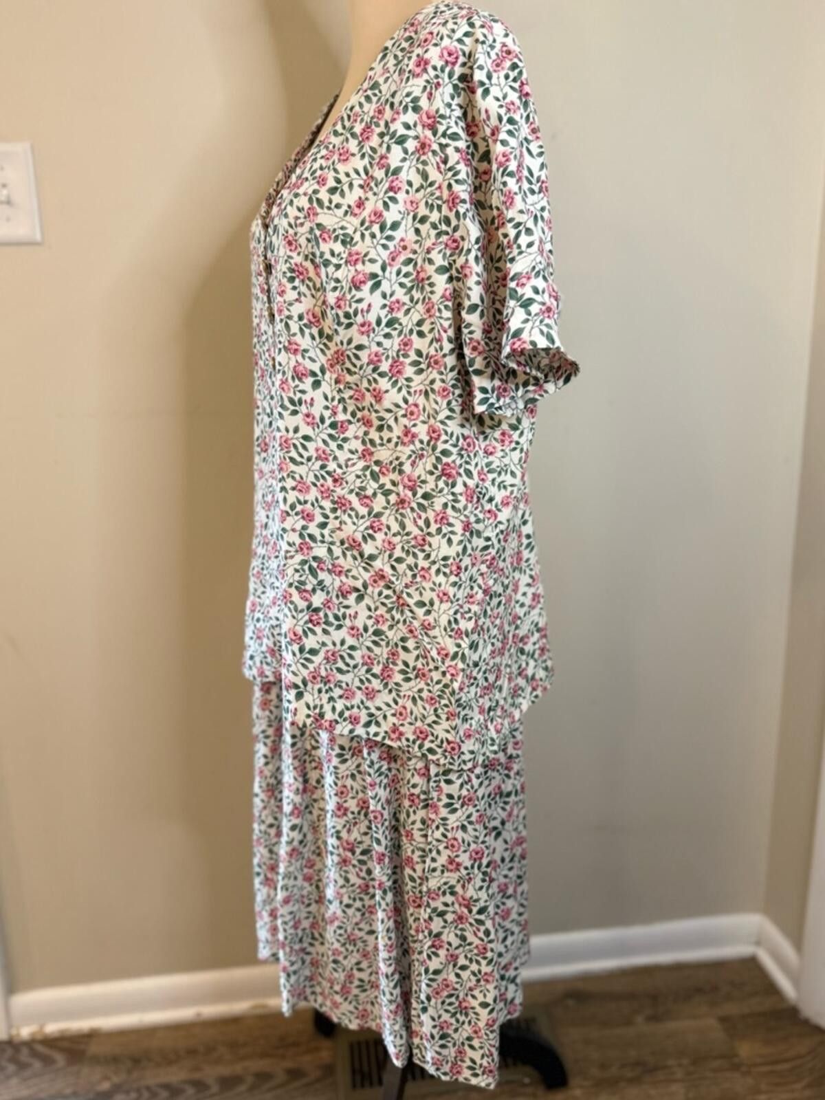 Other Vintage floral rose midi dress attached skirt & jacket XL/1X Size M / US 6-8 / IT 42-44 - 3 Thumbnail