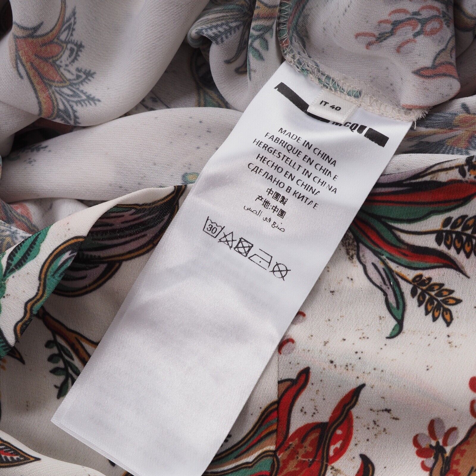 McQ Alexander McQueen Alexander McQueen White Floral Print Long Sleeve Tunic Dress Size S / US 4 / IT 40 - 4 Thumbnail