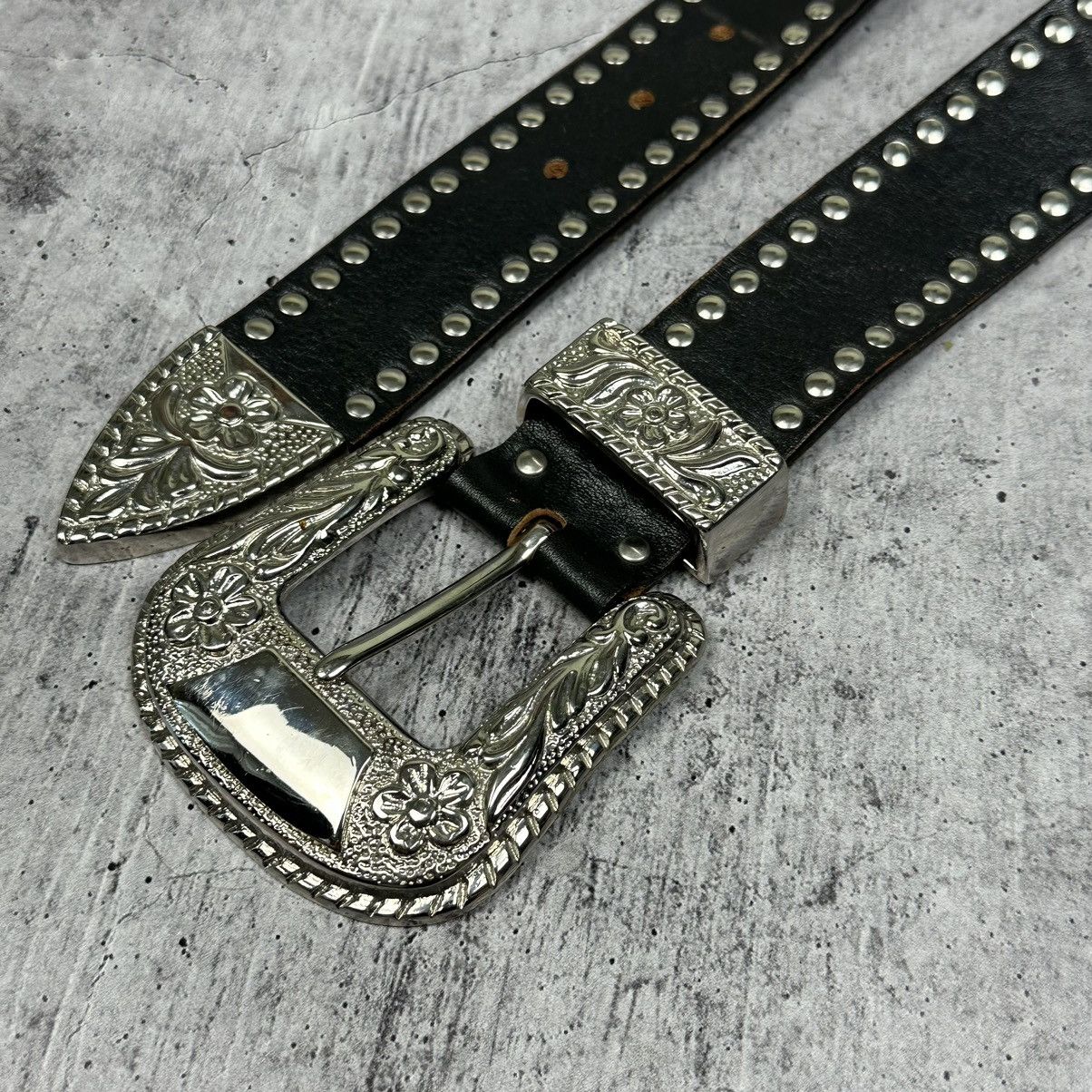 Vintage Vintage Italy 90s Nanni Leather Belt Y2K Style Size 34 - 8 Thumbnail