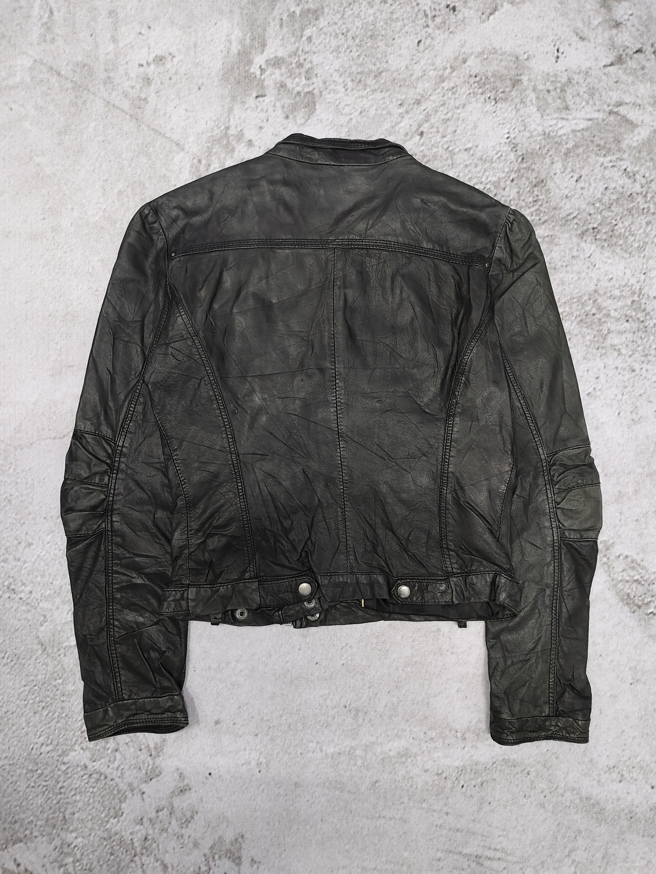 Zara ZARA- Punk Rock Grunge Biker Style Leather Jacket Size S / US 4 / IT 40 - 4 Thumbnail