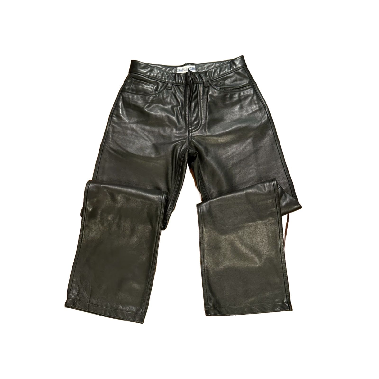 Gap GAP Black Leather Biker Pants 30x28 - Iconic Jeans, Leather, Pants, Regular, Men, Vintage, 30, 28 Inseam Size US 30 / EU 46 - 3 Thumbnail
