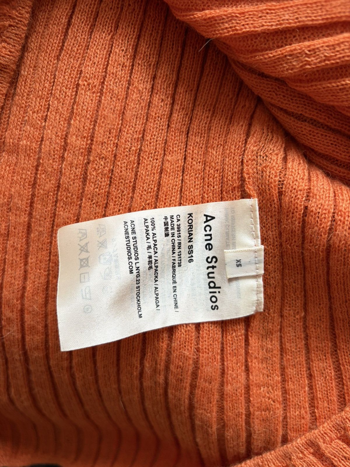 Acne Studios orange ribbed knit tank top Acne Studios Size US XS / EU 42 / 0 - 4 Thumbnail