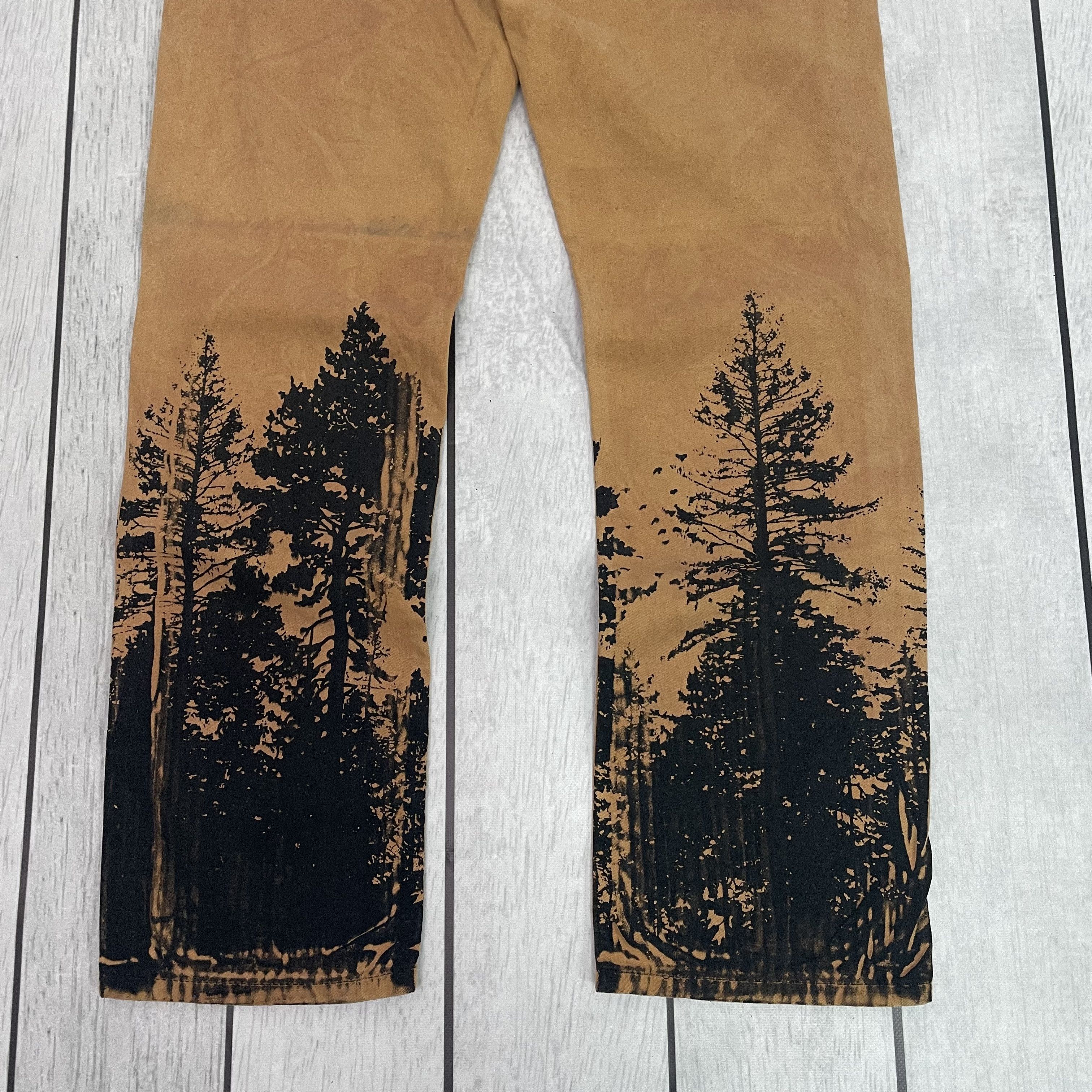 Levi's Custom Levi's art 1of1 forest tree nature flora opium y2k Size US 34 / EU 50 - 18 Thumbnail