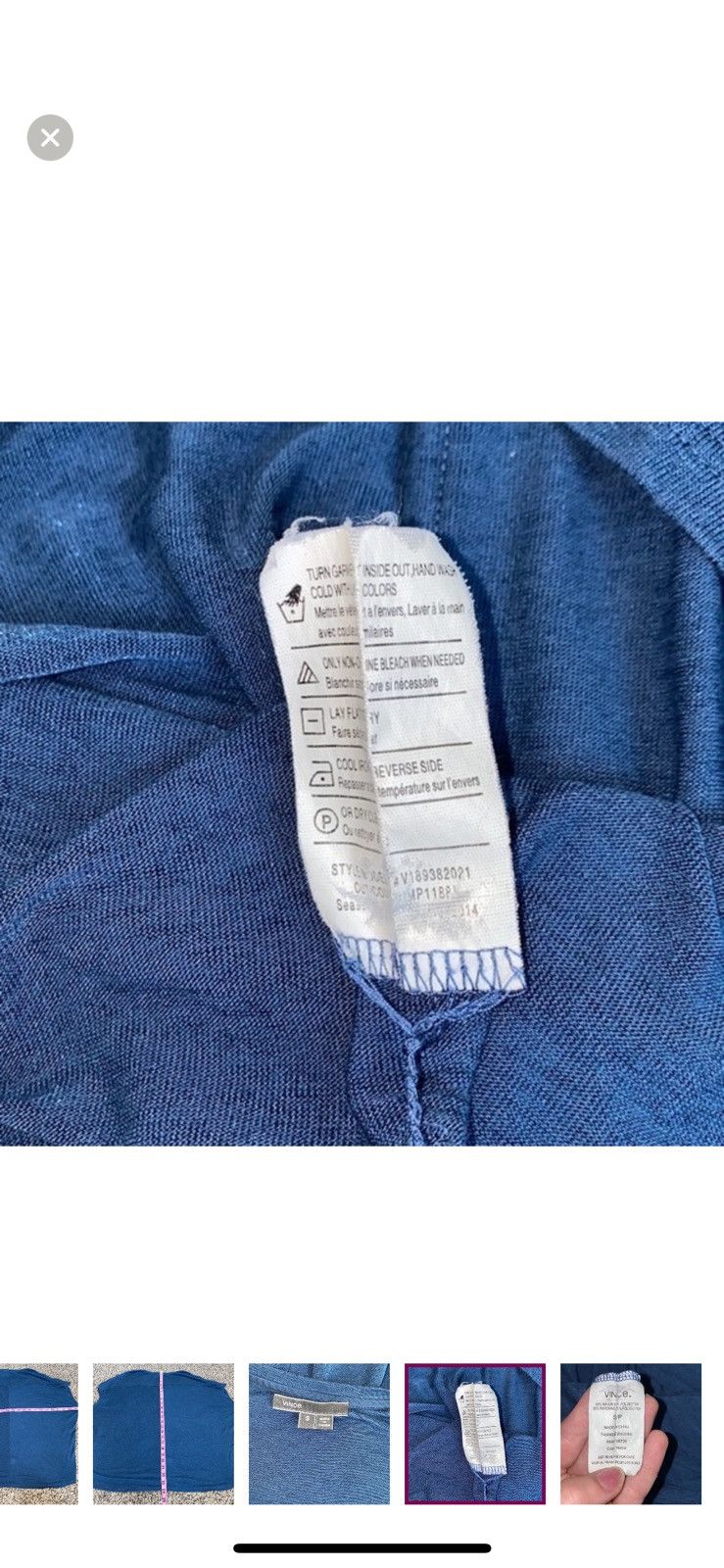 Vince Vince small blue v neck tee Size S / US 4 / IT 40 - 7 Thumbnail