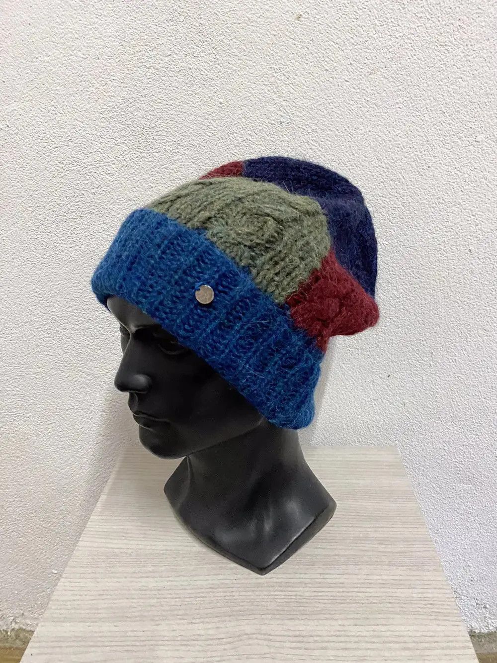 Japanese Brand Japanese Brand Milsa Patwork Knit Beanie Hat Size ONE SIZE - 3 Thumbnail