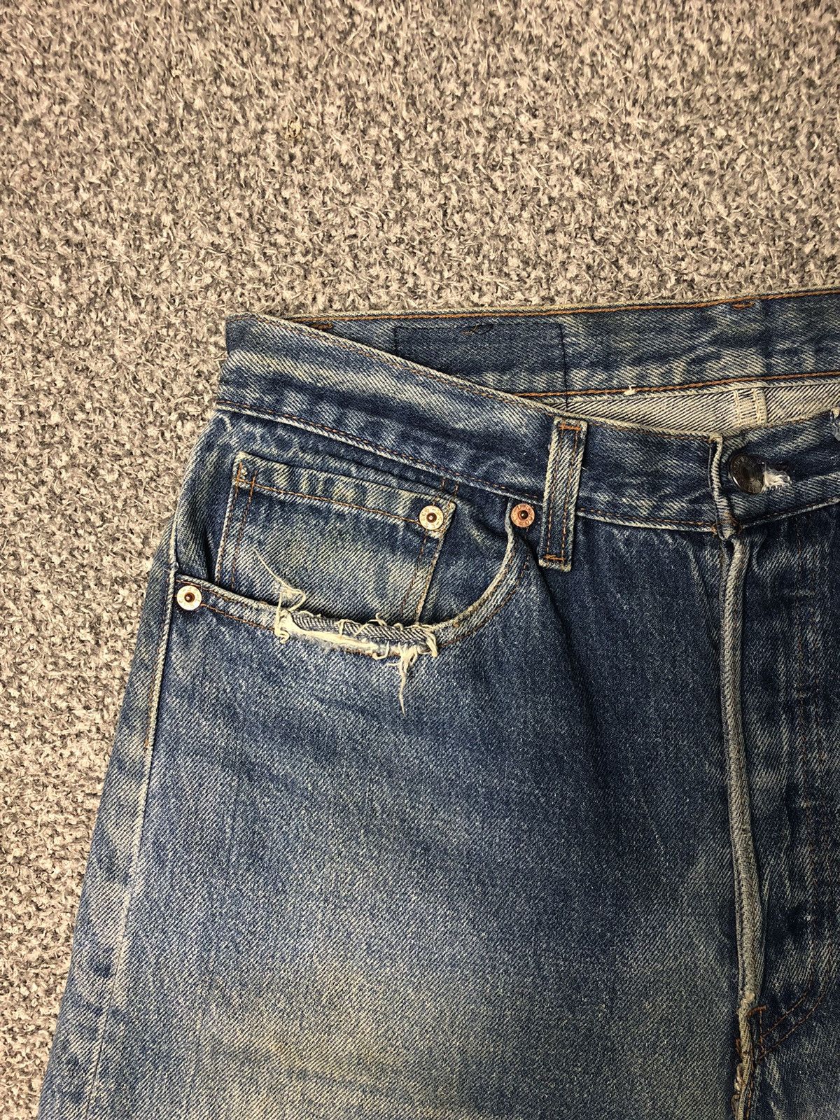 Levi's × Vintage Vintage Levis 501xx Distressed Custom Shortpants Size US 33 - 3 Thumbnail