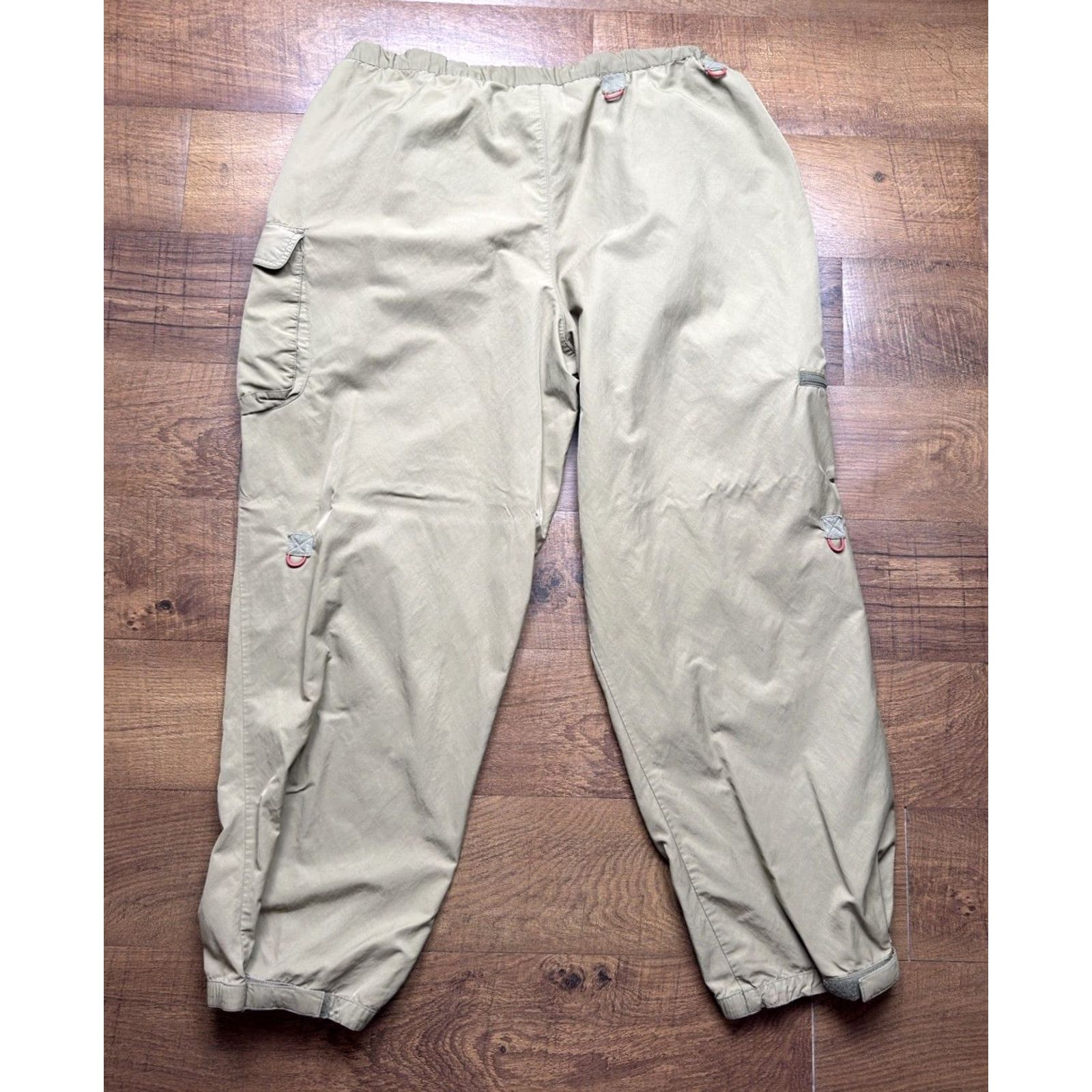 Adidas VTG Adidas Mens XL Cargo Paratrooper Windbreaker Track Pants - Green, UnLined, Drawstring, Pockets, 90s Y2K, Athletic, Baggy, Regular, Men Size US 36 / EU 52 - 3 Thumbnail