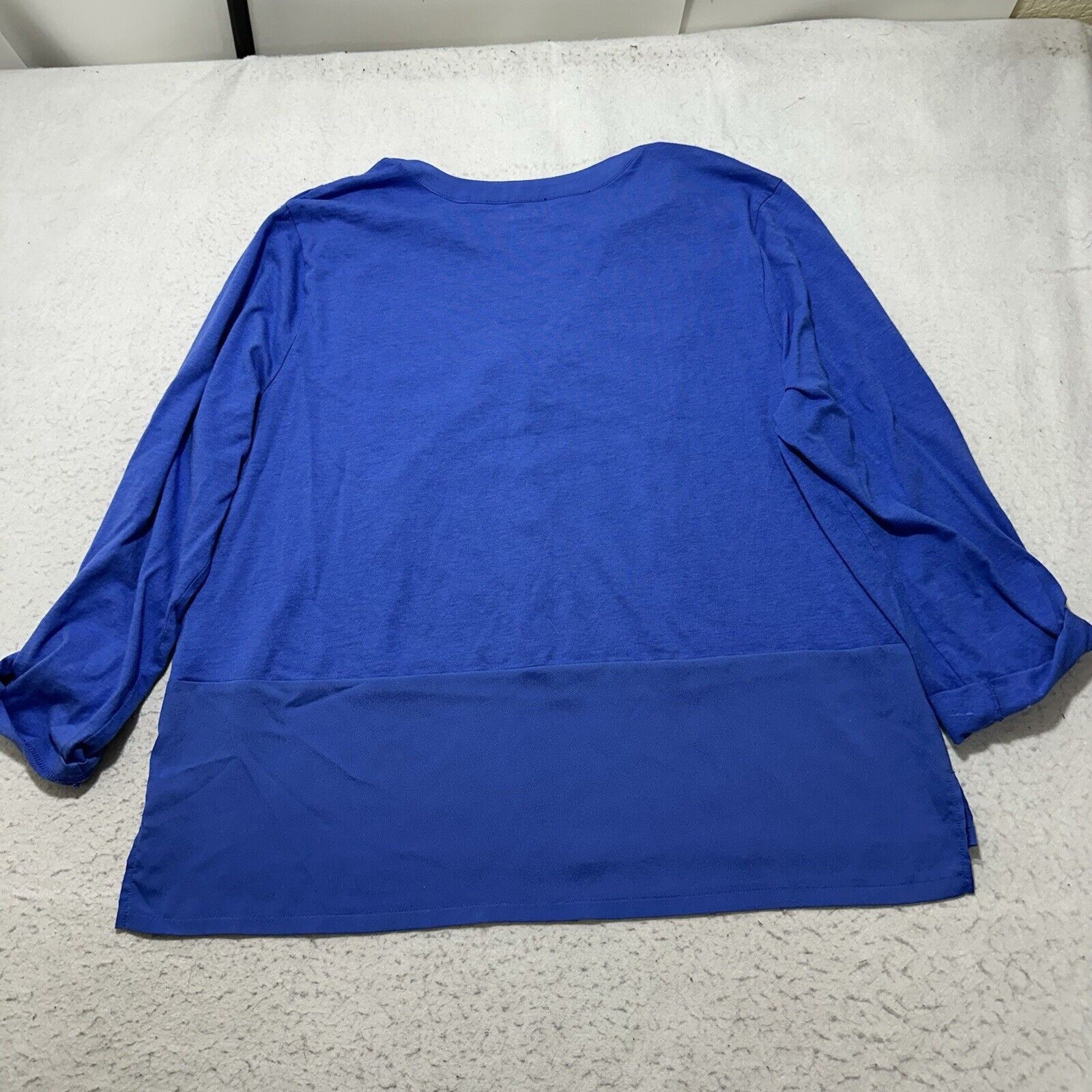 Chicos Chico's XL Blouse Roll Tab Long Sleeve Lightweight Blue Top Size XL / US 12-14 / IT 48-50 - 11 Thumbnail