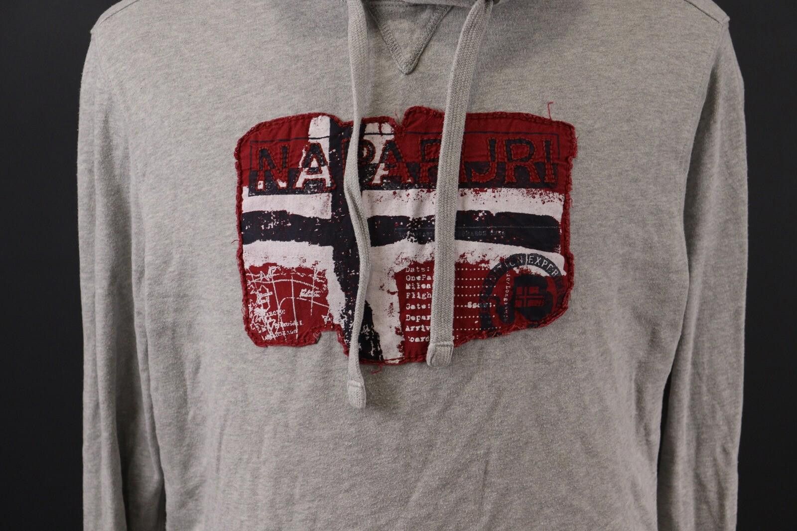 Napapijri Napapijri Big Logo Gray Sweatshirt Hoodie Size XL Size US XL / EU 56 / 4 - 3 Thumbnail