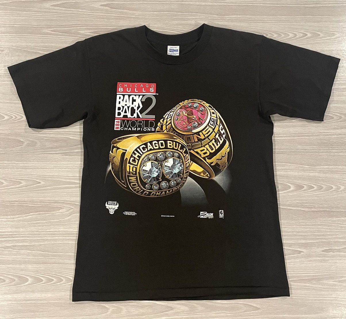 Salem Sportswear × Vintage Vintage 1991 Chicago Bulls Champions T-Shirt Men’s Large Size US L / EU 52-54 / 3 - 1 Thumbnail
