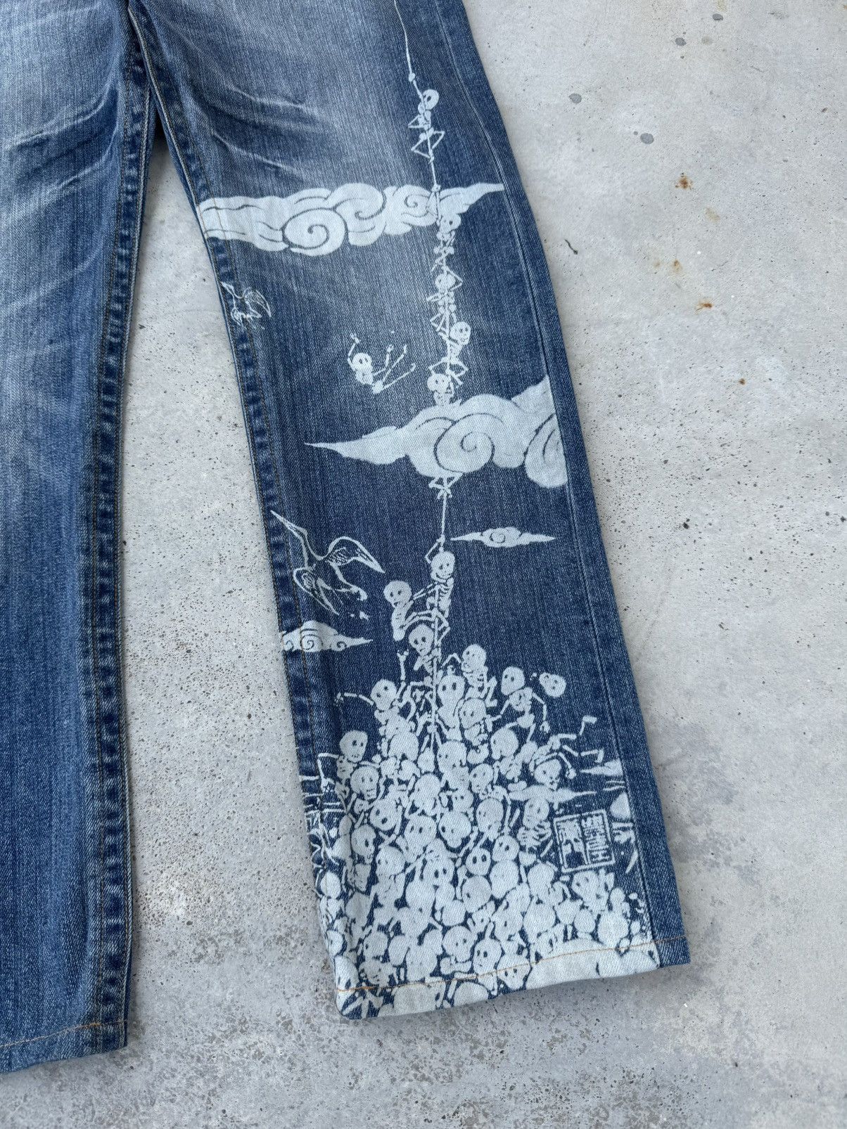 Japanese Brand 2000s Japanese Brand Skeleton ifsixwasnine y2k lgb Jeans Size US 34 / EU 50 - 2 Thumbnail